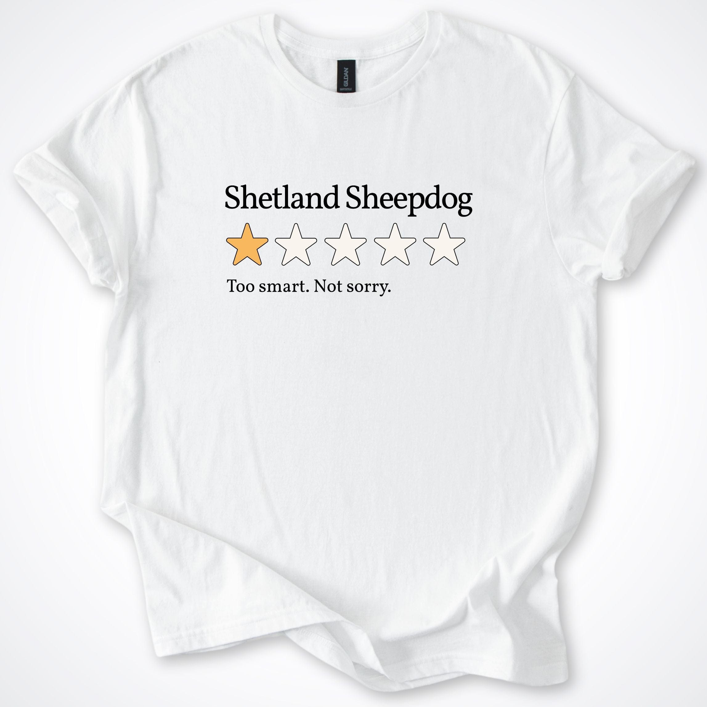 T-Shirt White / S Shetland Sheepdog One Star Review T-Shirt ReallyintoDogs