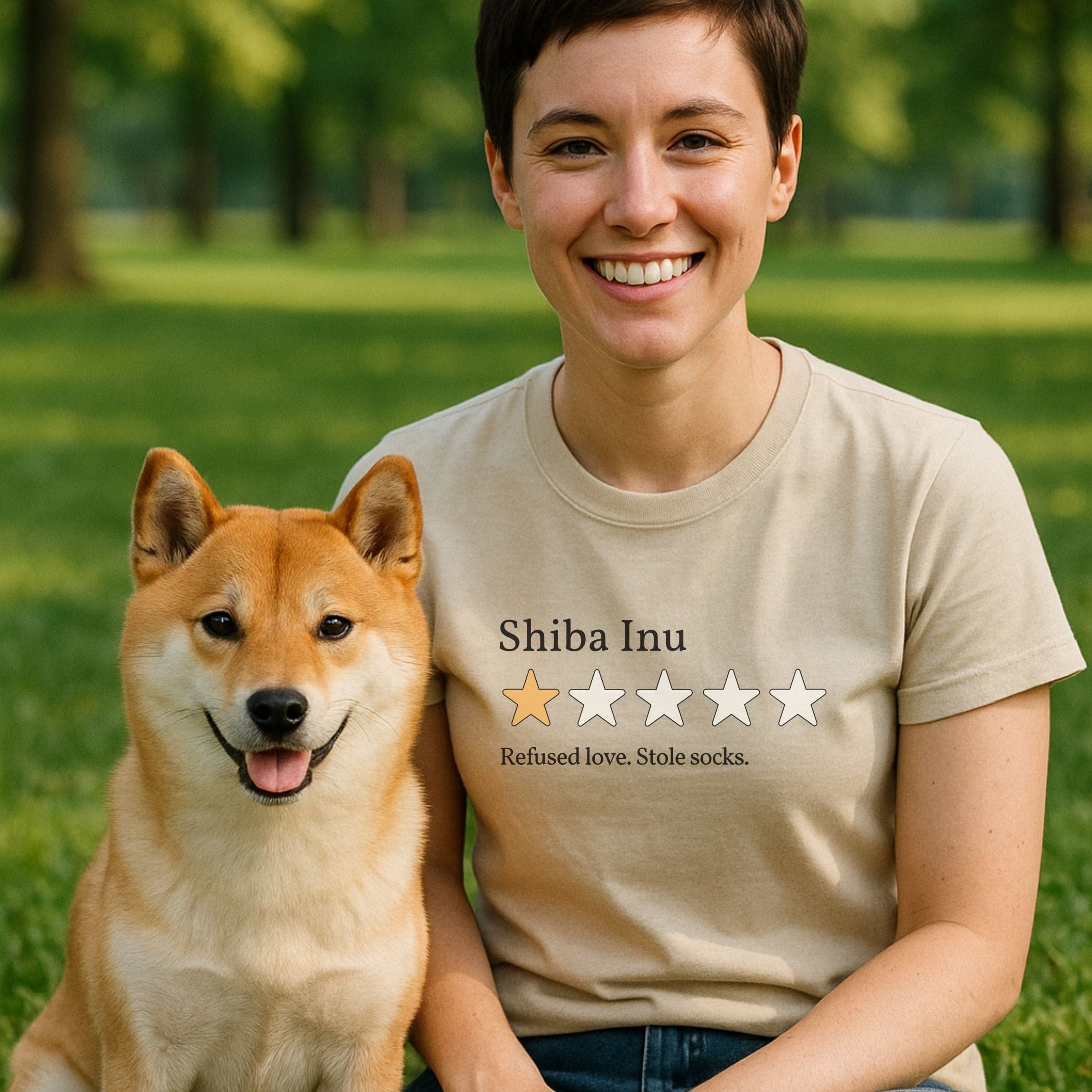 T-Shirt Shiba Inu One Star Review T-Shirt ReallyintoDogs