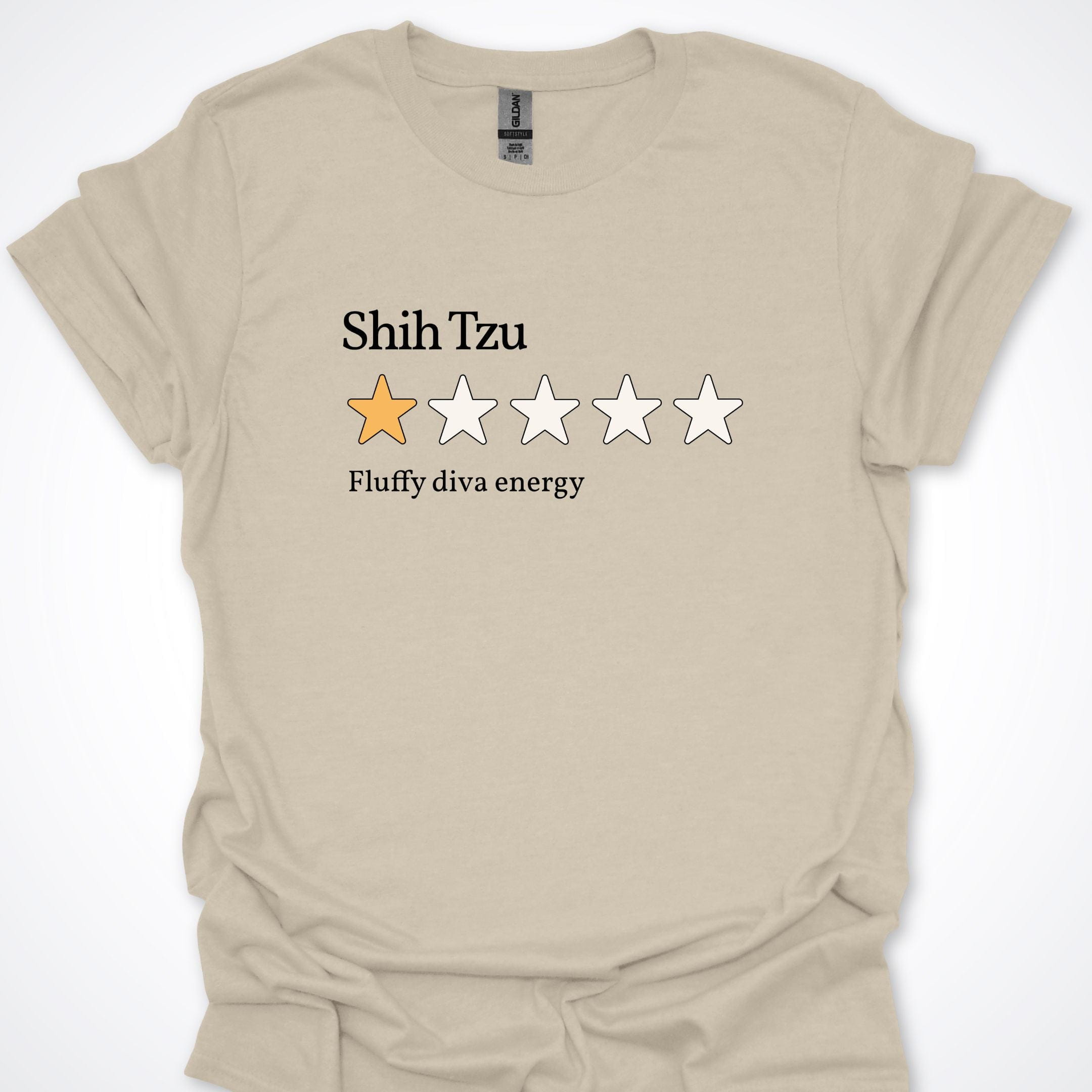 T-Shirt Natural / S Shih Tzu One Star Review T-Shirt ReallyintoDogs