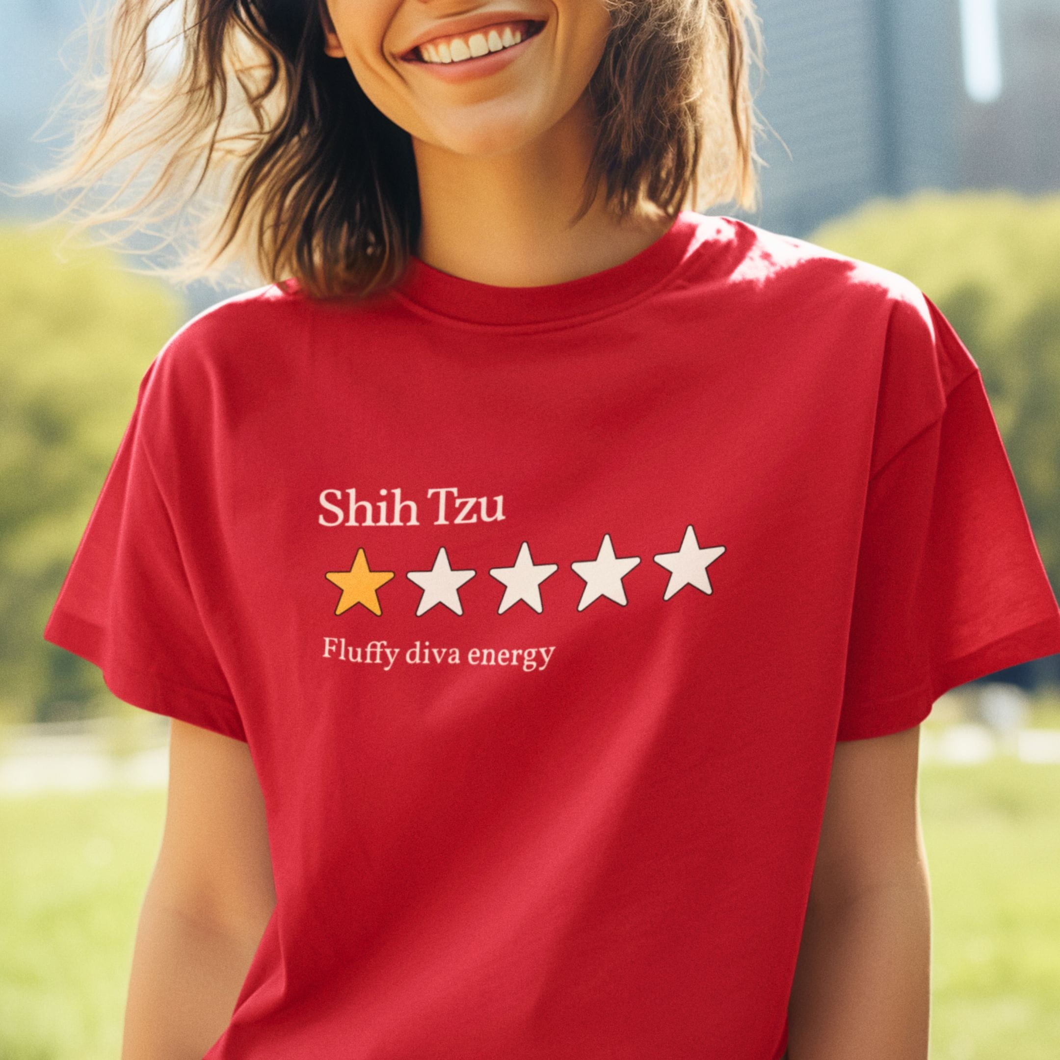 T-Shirt Shih Tzu One Star Review T-Shirt ReallyintoDogs