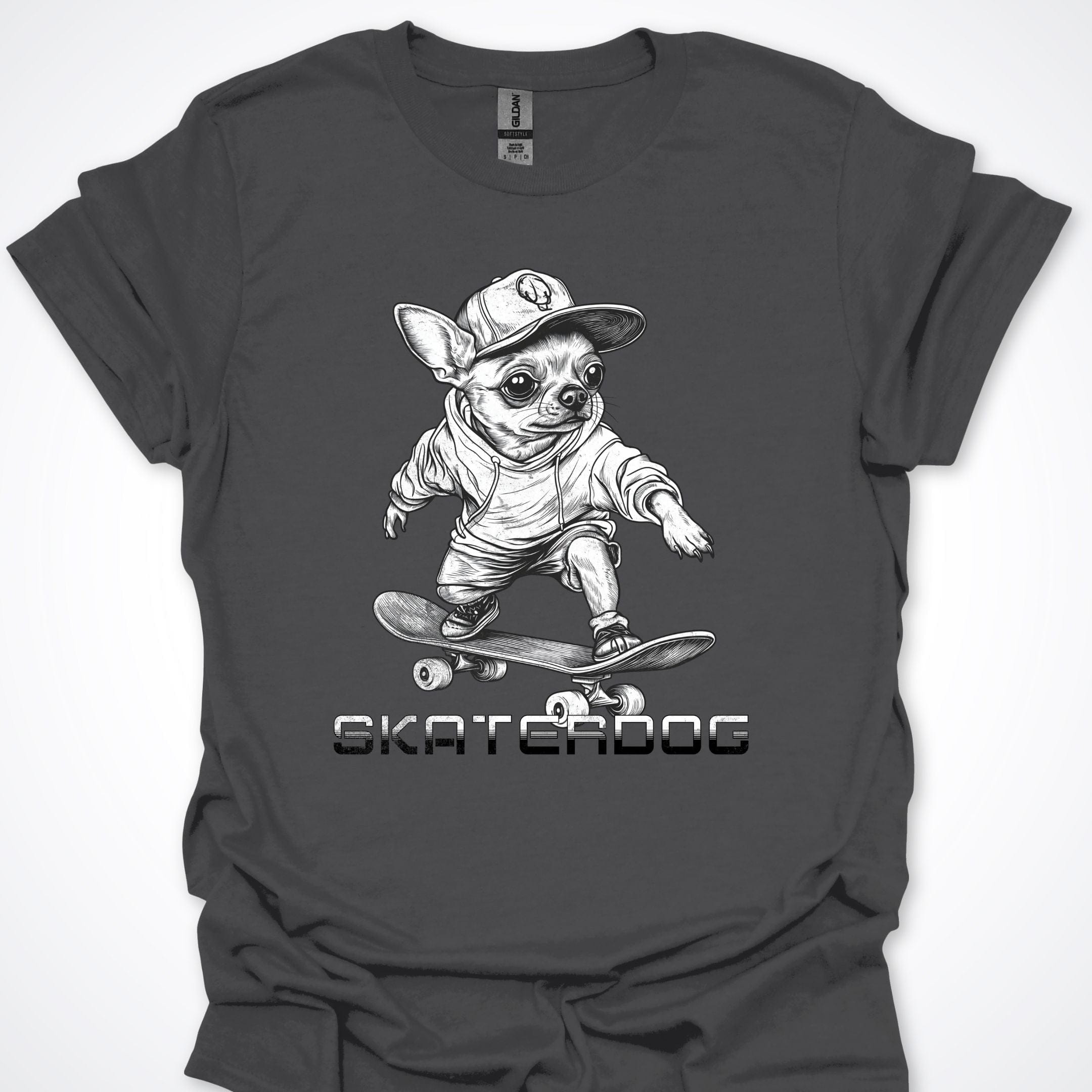 T-Shirt Charcoal / S Skaterdog Chihuahua Premium Unisex T-Shirt ReallyintoDogs