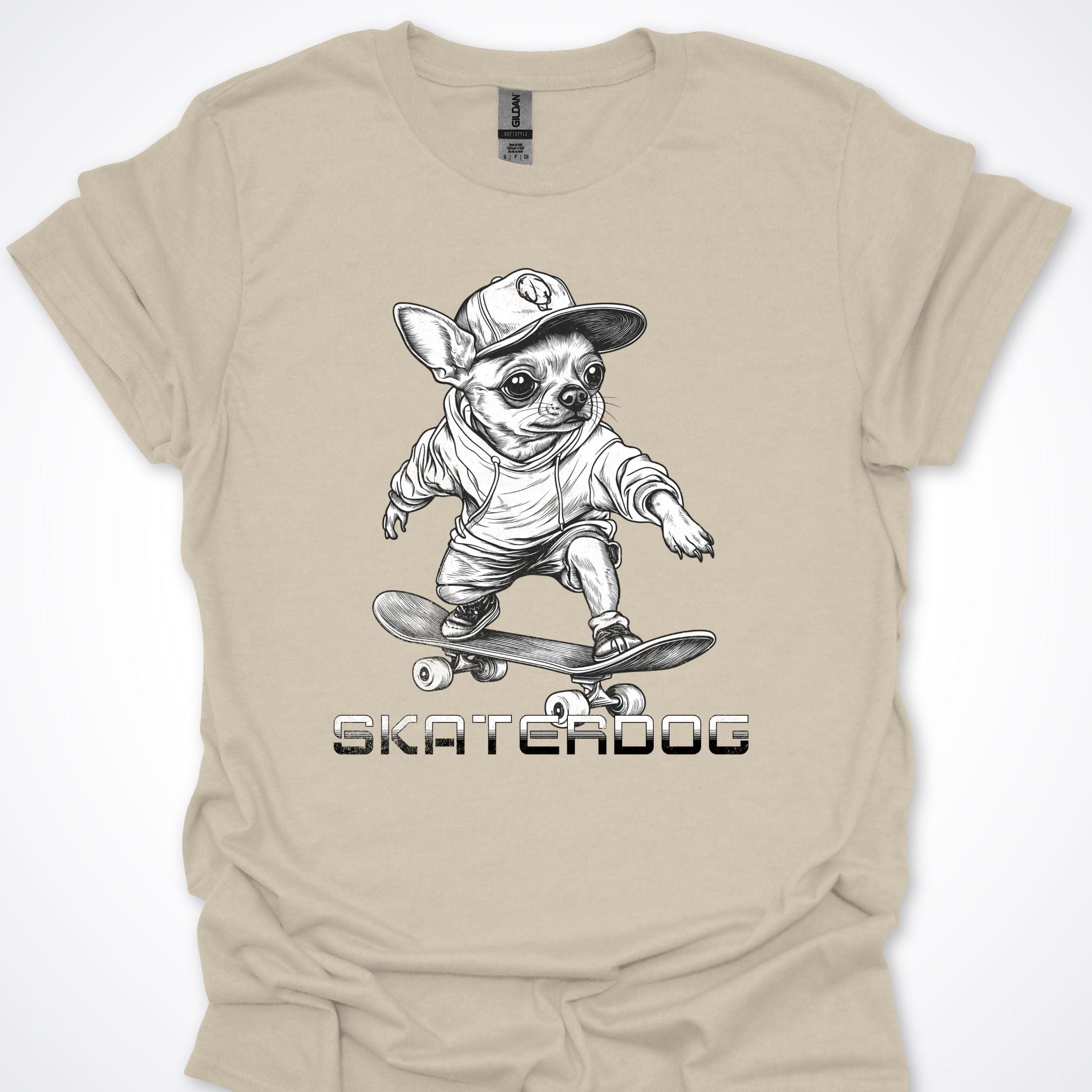 T-Shirt Natural / S Skaterdog Chihuahua Premium Unisex T-Shirt ReallyintoDogs