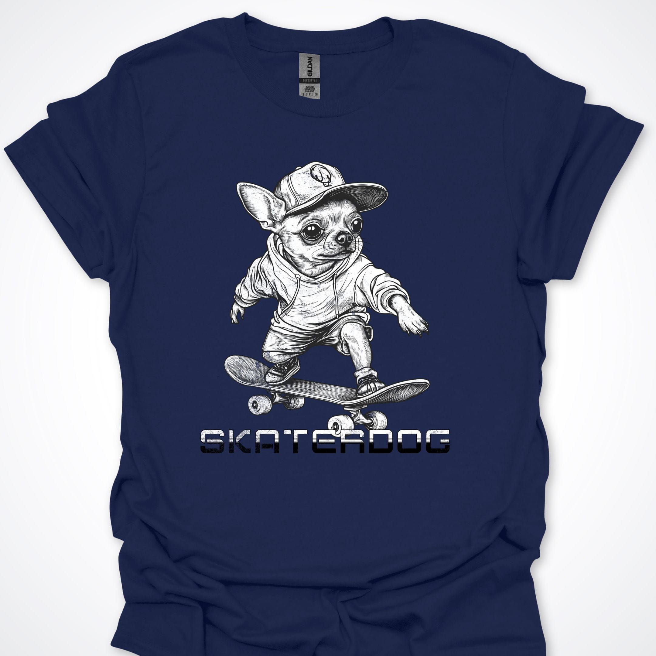 T-Shirt Navy / S Skaterdog Chihuahua Premium Unisex T-Shirt ReallyintoDogs