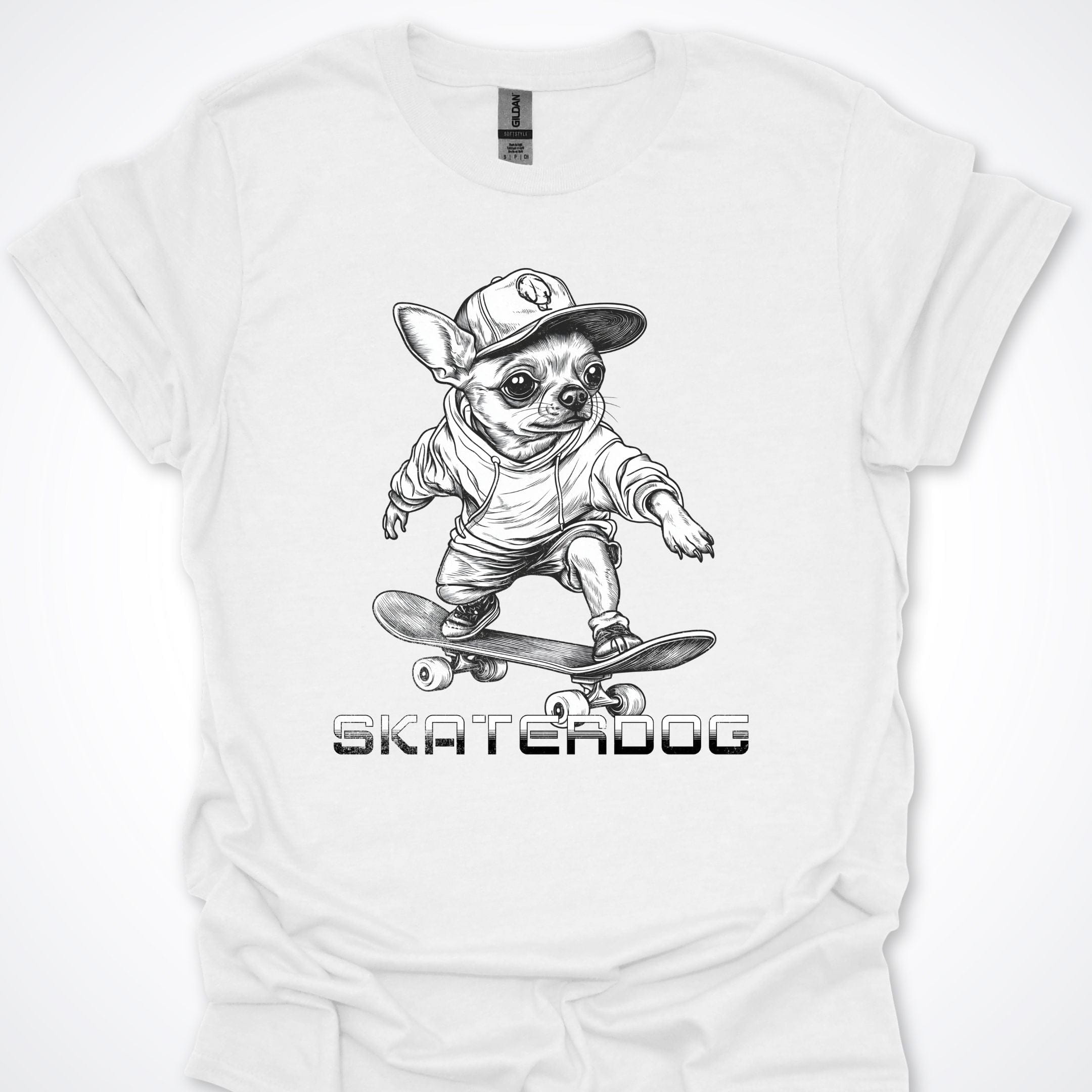 T-Shirt White / S Skaterdog Chihuahua Premium Unisex T-Shirt ReallyintoDogs
