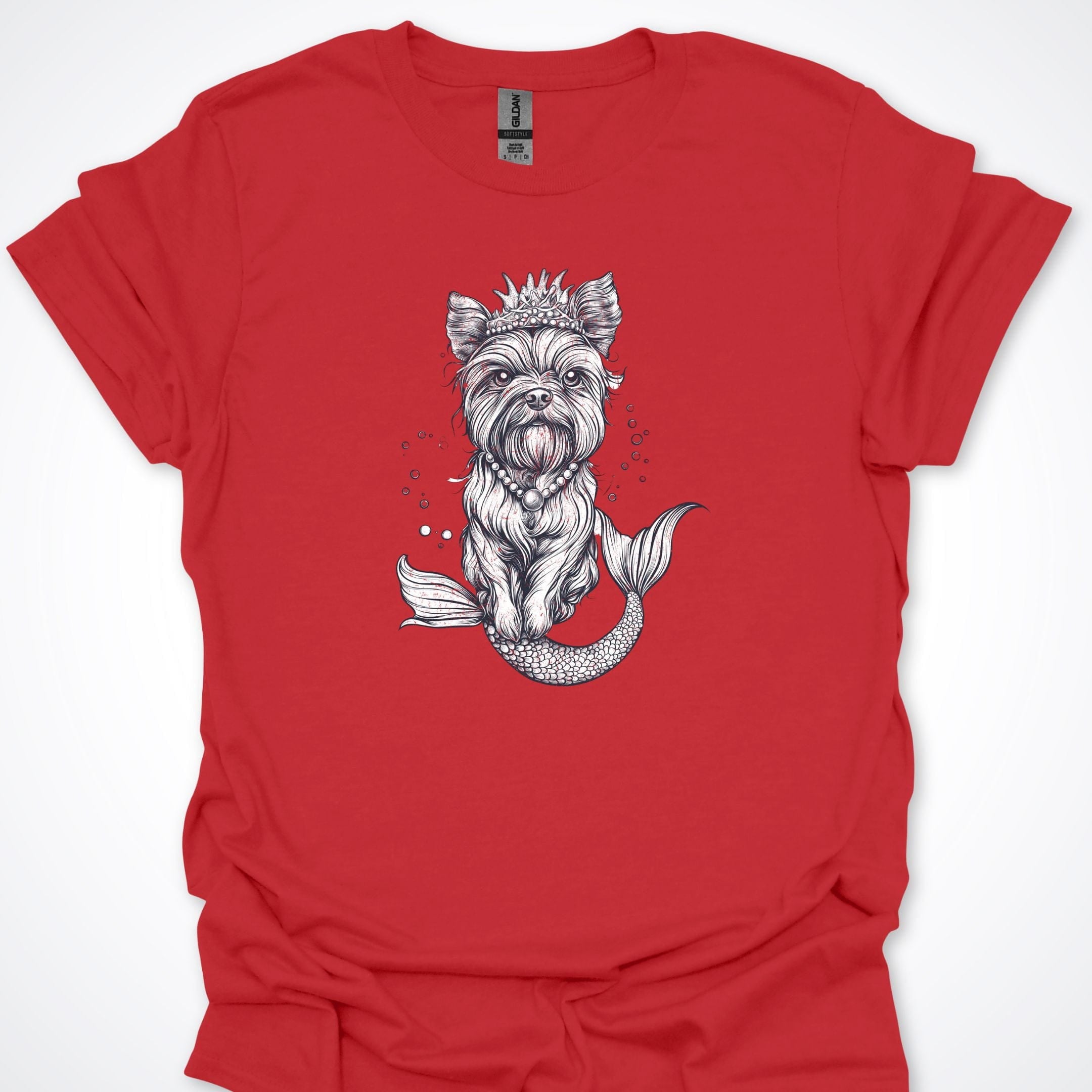 T-Shirt Red / S So Extra Terrier Mermaid Premium Unisex T-Shirt ReallyintoDogs