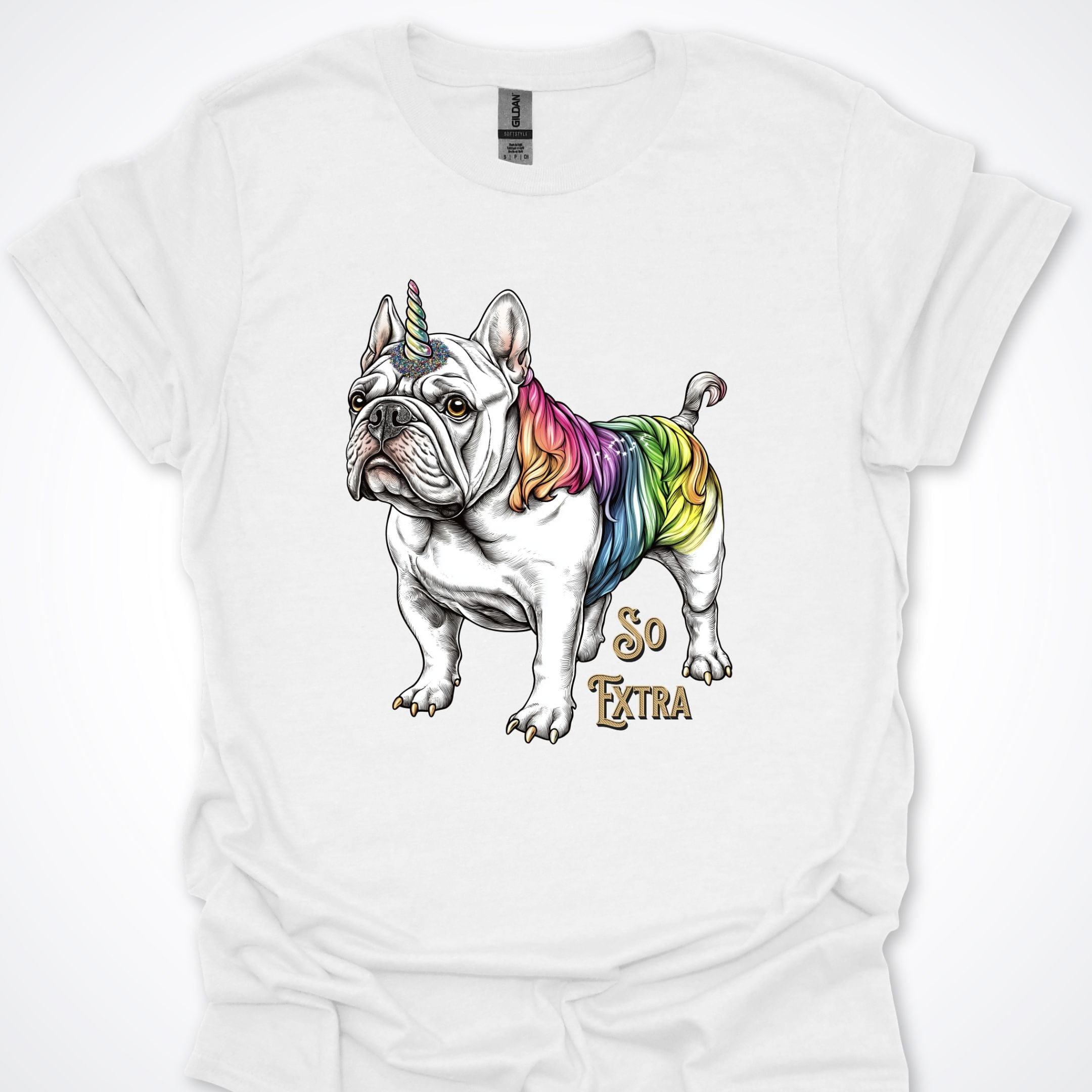 T-Shirt White / S So Extra Unicorn French Bulldog Premium Unisex T-Shirt ReallyintoDogs