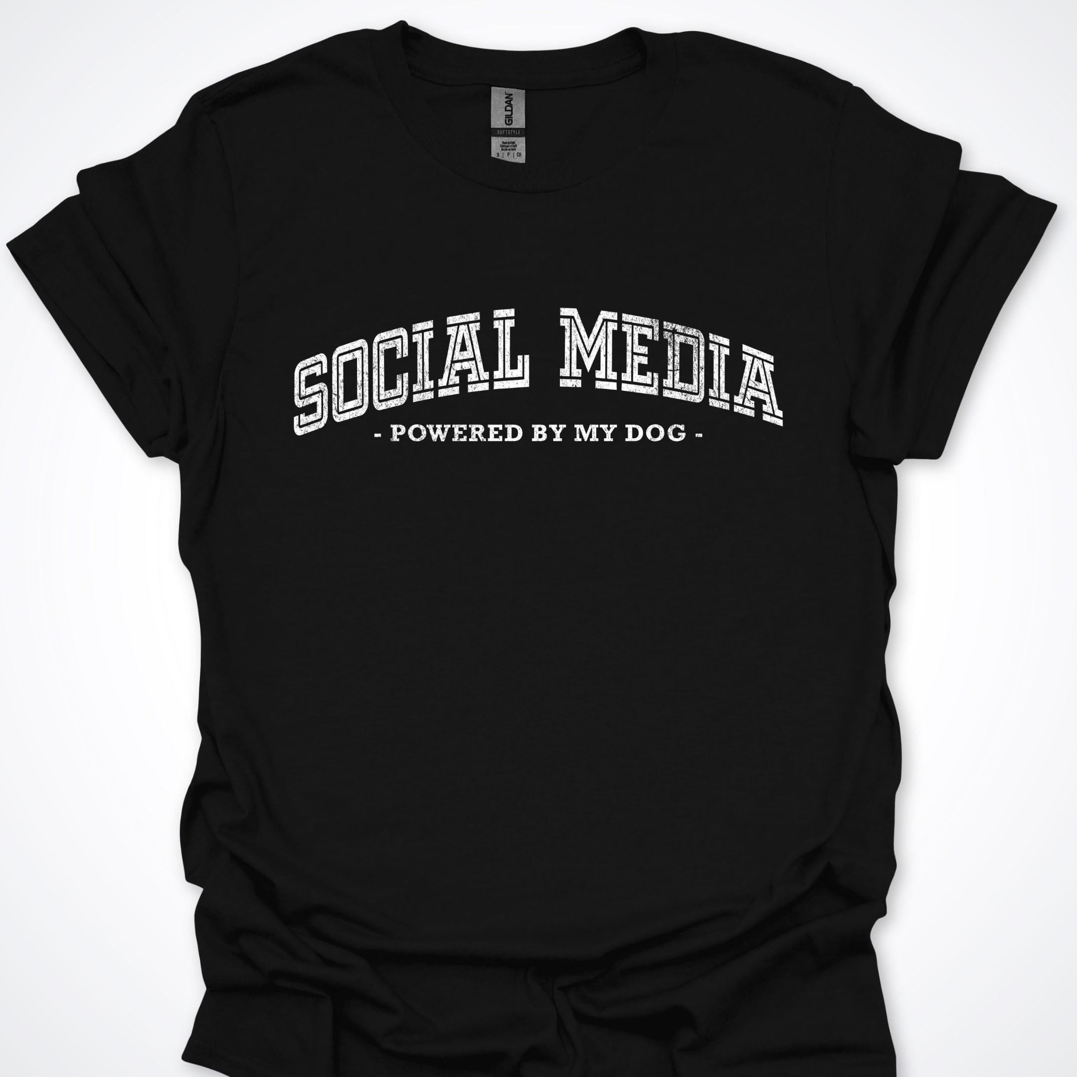 T-Shirt Black / S Social Media Powered By My Dog T-Shirt ReallyintoDogs