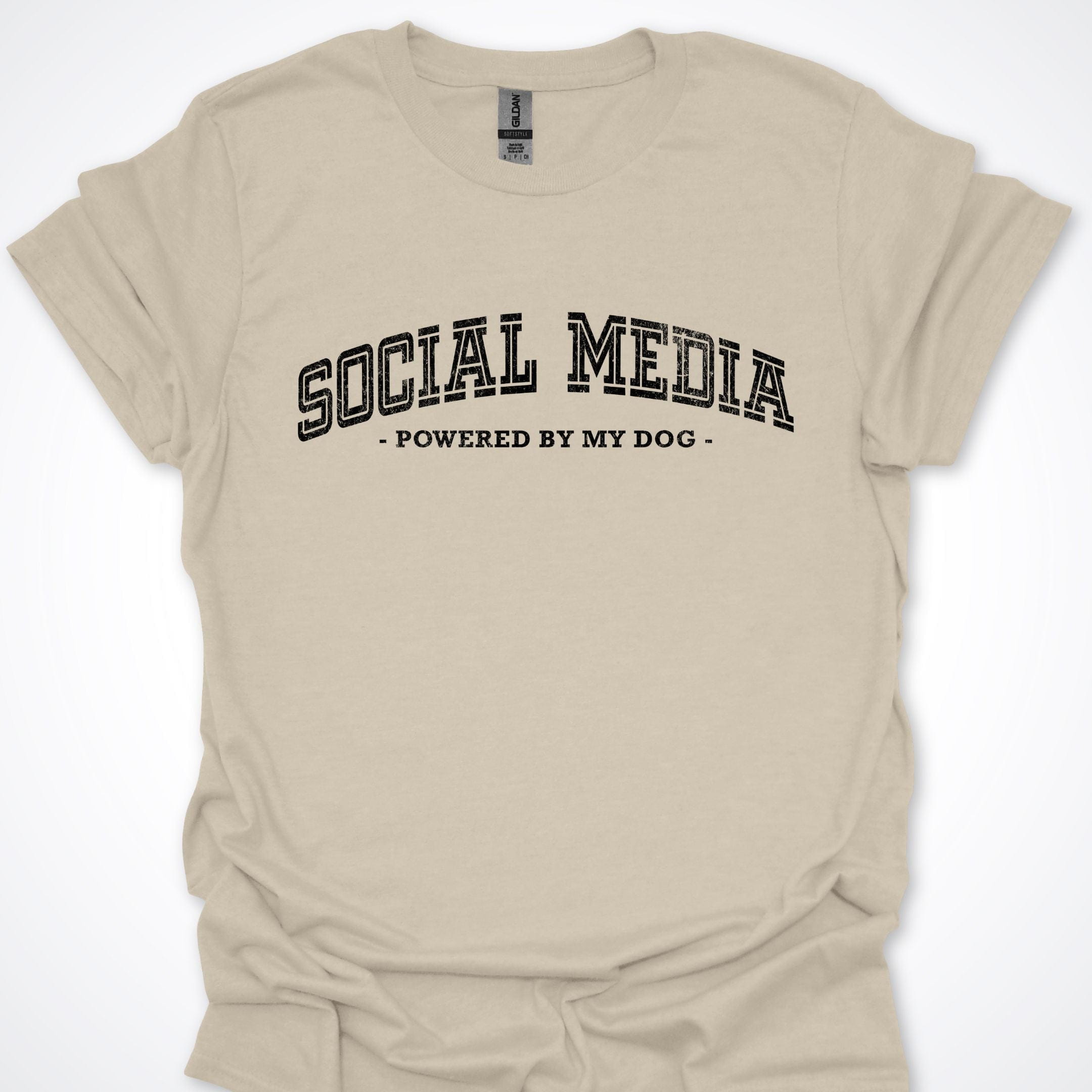 T-Shirt Natural / S Social Media Powered By My Dog T-Shirt ReallyintoDogs