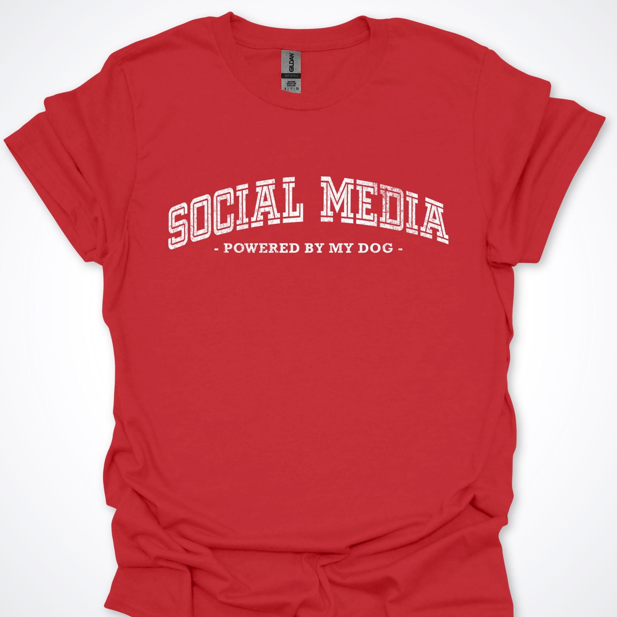 T-Shirt Red / S Social Media Powered By My Dog T-Shirt ReallyintoDogs