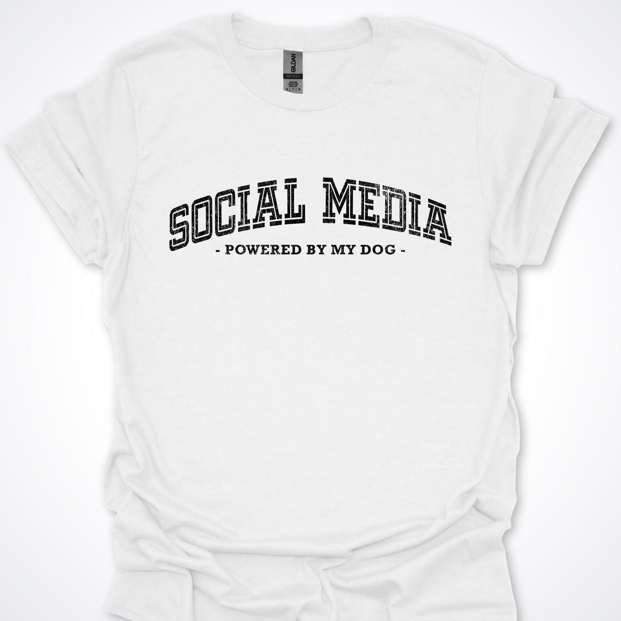 T-Shirt White / S Social Media Powered By My Dog T-Shirt ReallyintoDogs