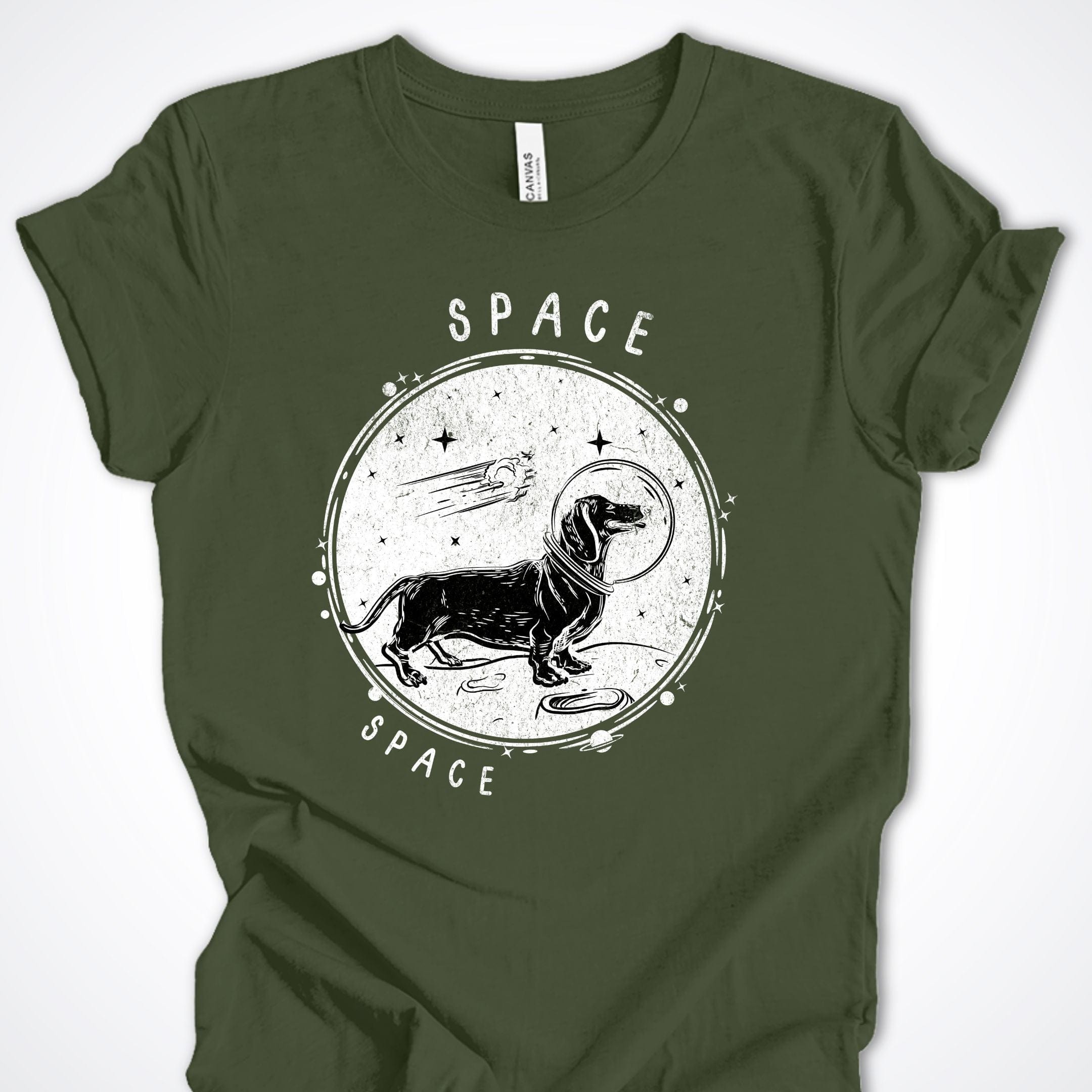 T-Shirt Military Green / S Space Premium Unisex T-Shirt ReallyintoDogs