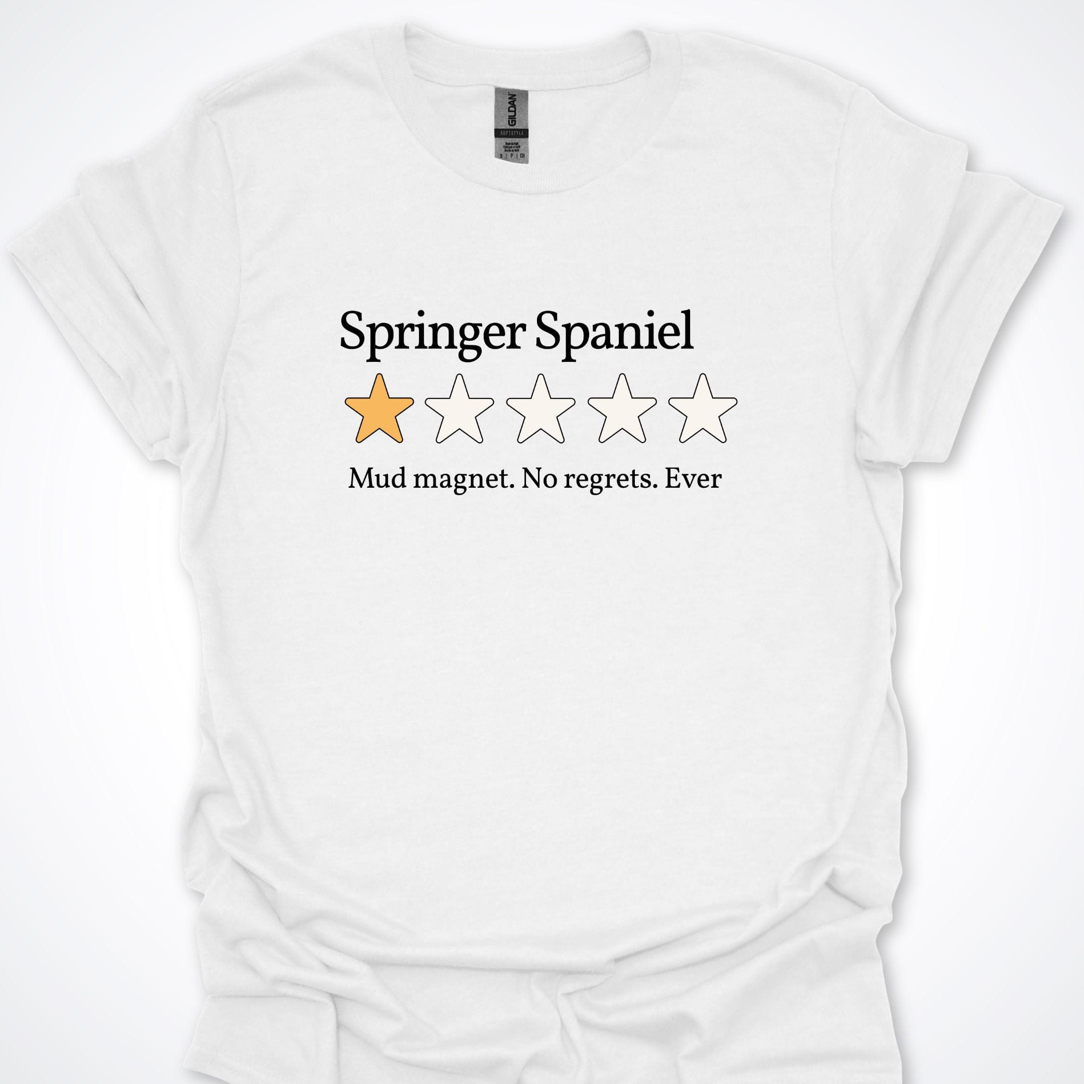 T-Shirt White / S Springer Spaniel One Star Review T-Shirt ReallyintoDogs