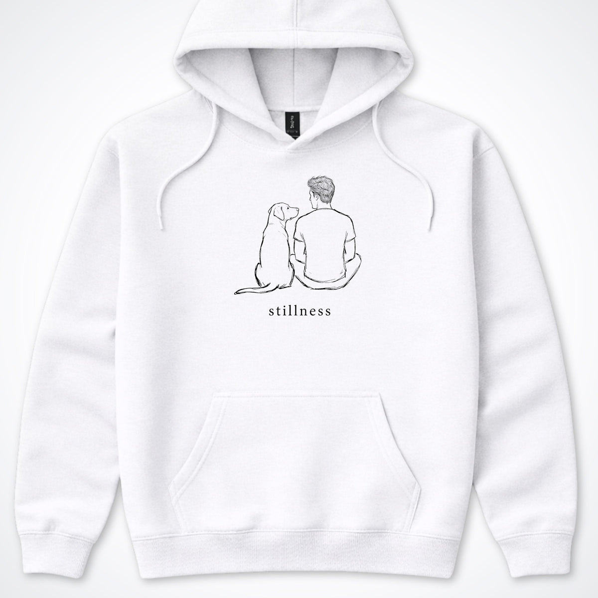 Stillness Dog Man Hooded Sweatshirt - Ash