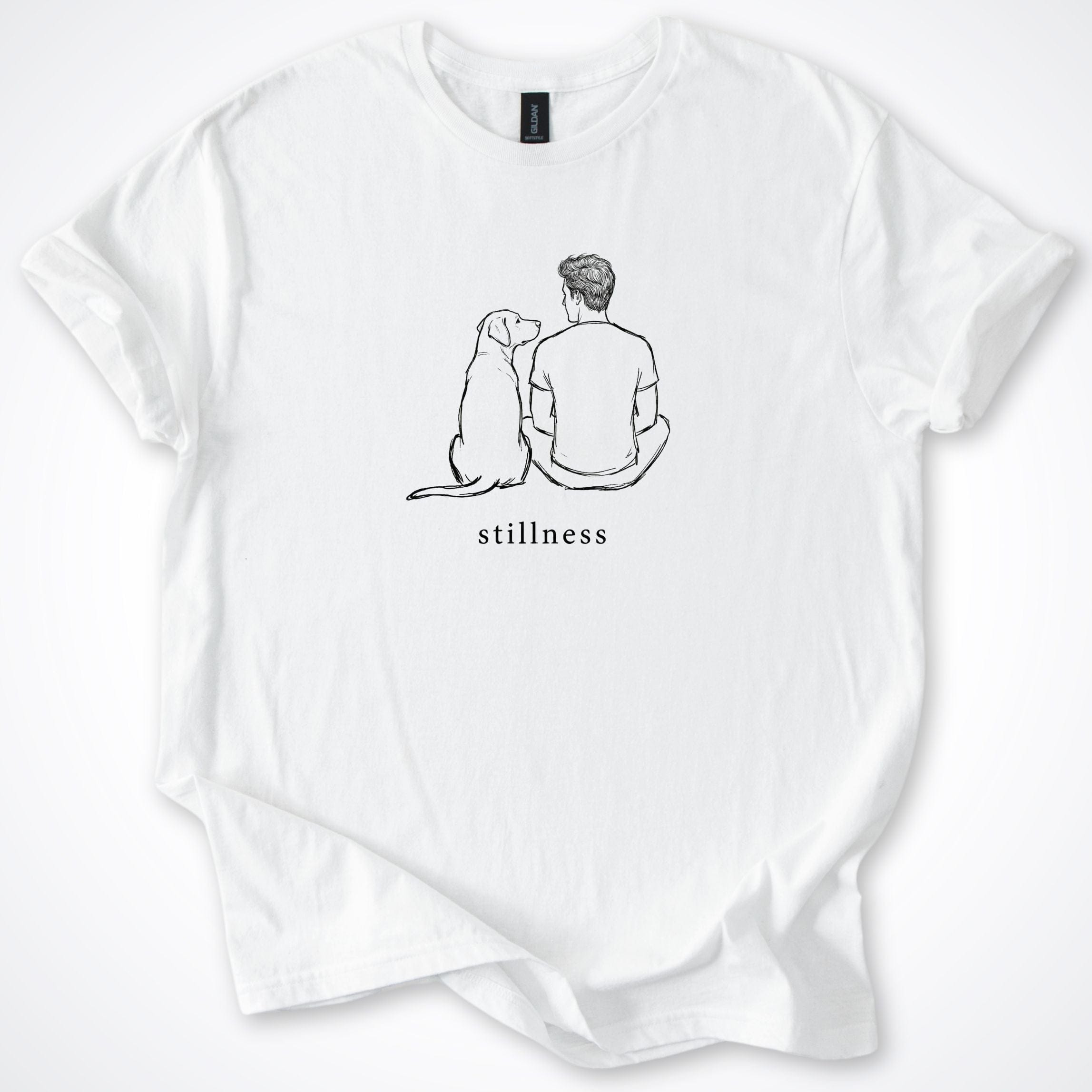 T-Shirt White / S Stillness Dog Man T-Shirt ReallyintoDogs