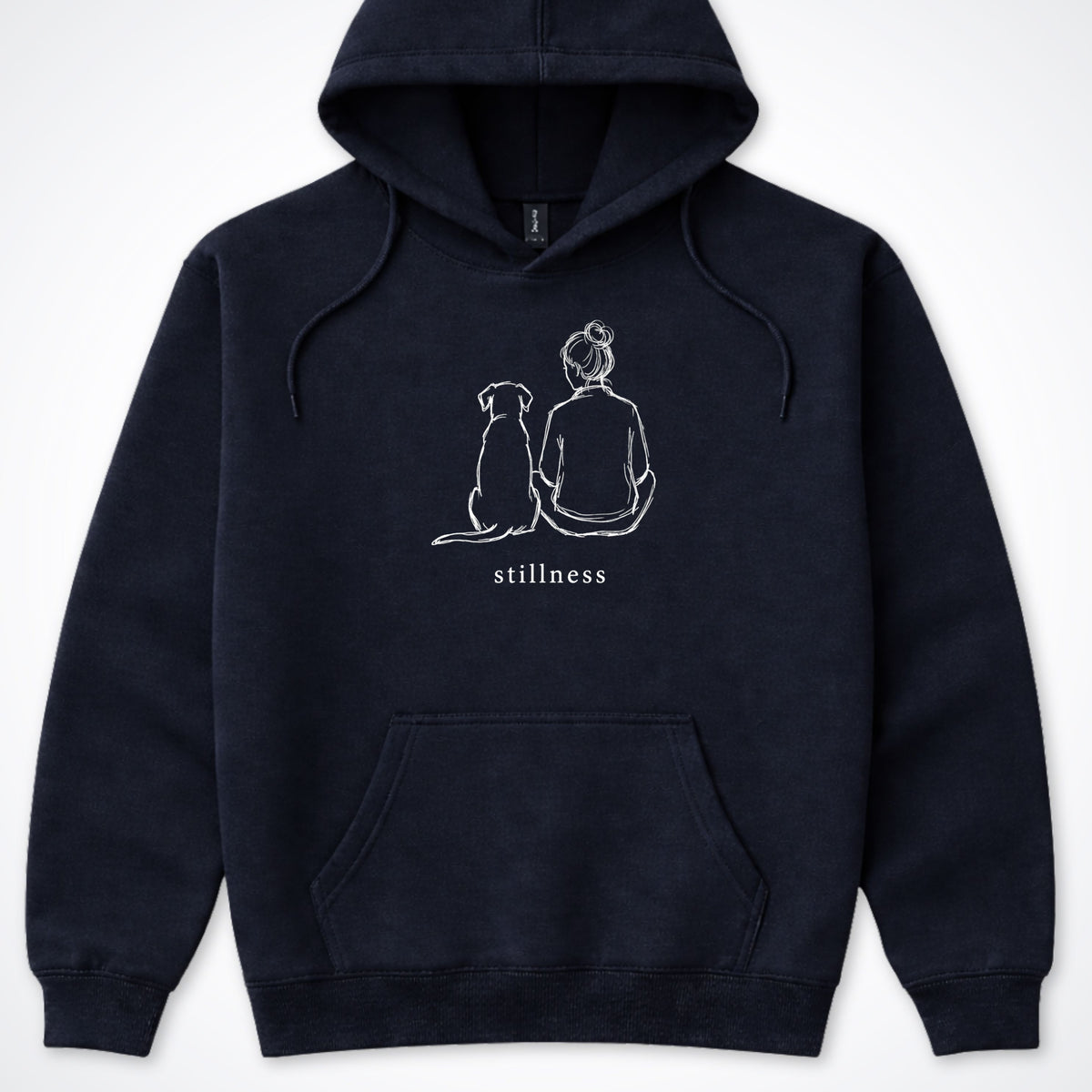 Stillness Dog Woman Hooded Sweatshirt - Navy