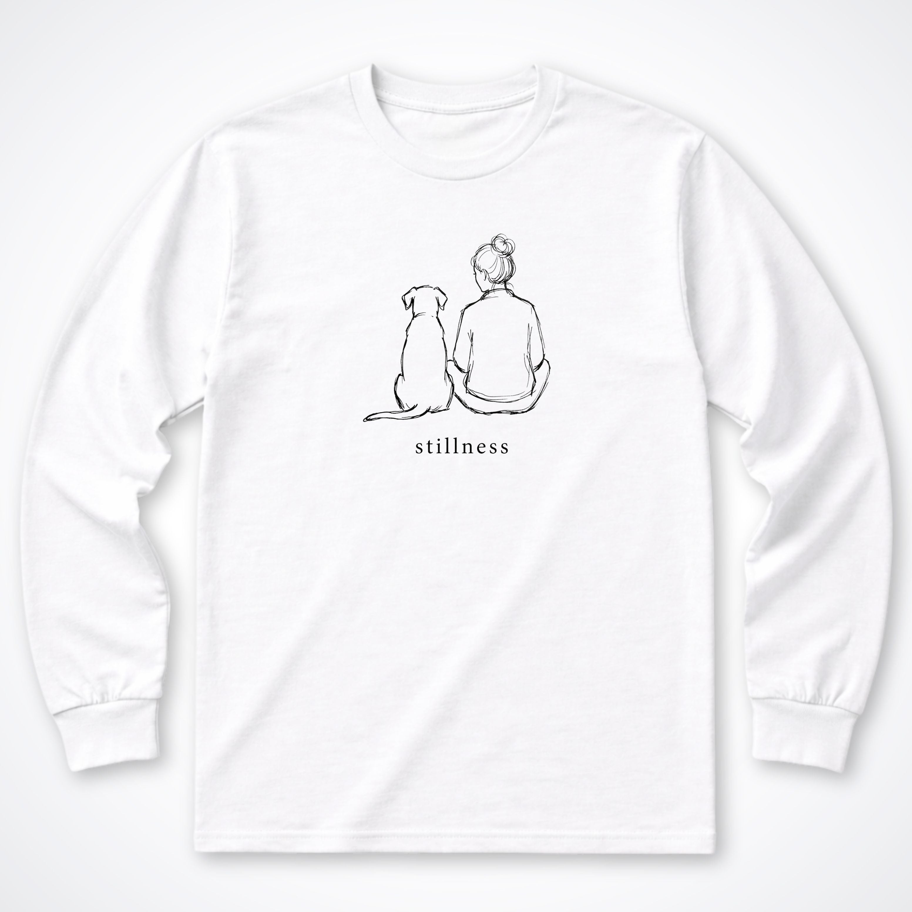 Stillness Dog Woman Long Sleeve T-Shirt - White