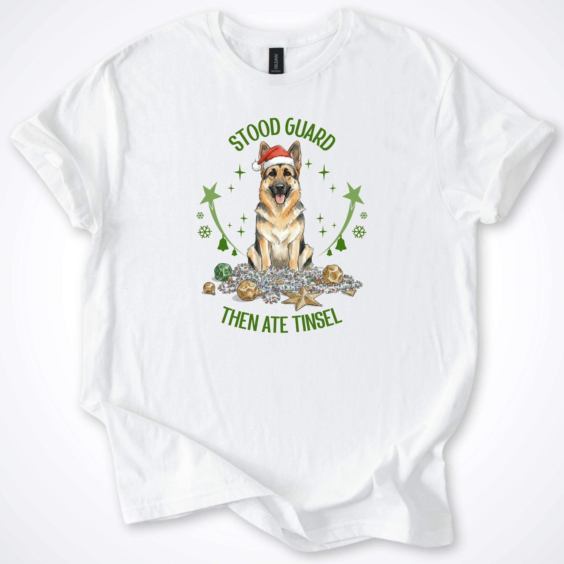T-Shirt White / S Stood Guard German Shepherd Christmas T-Shirt ReallyintoDogs