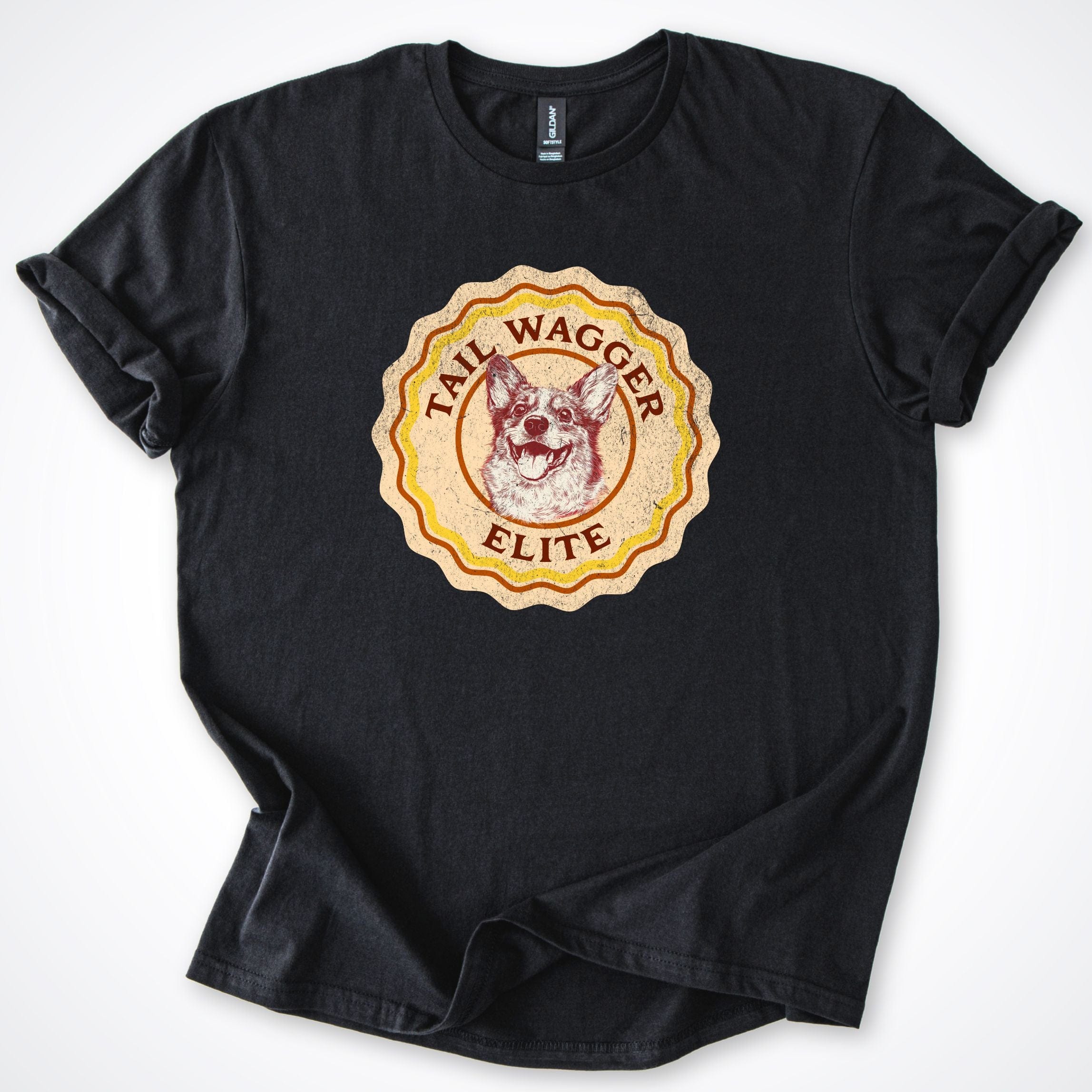 T-Shirt Black / S Tail Wagger Elite Corgi T-Shirt ReallyintoDogs