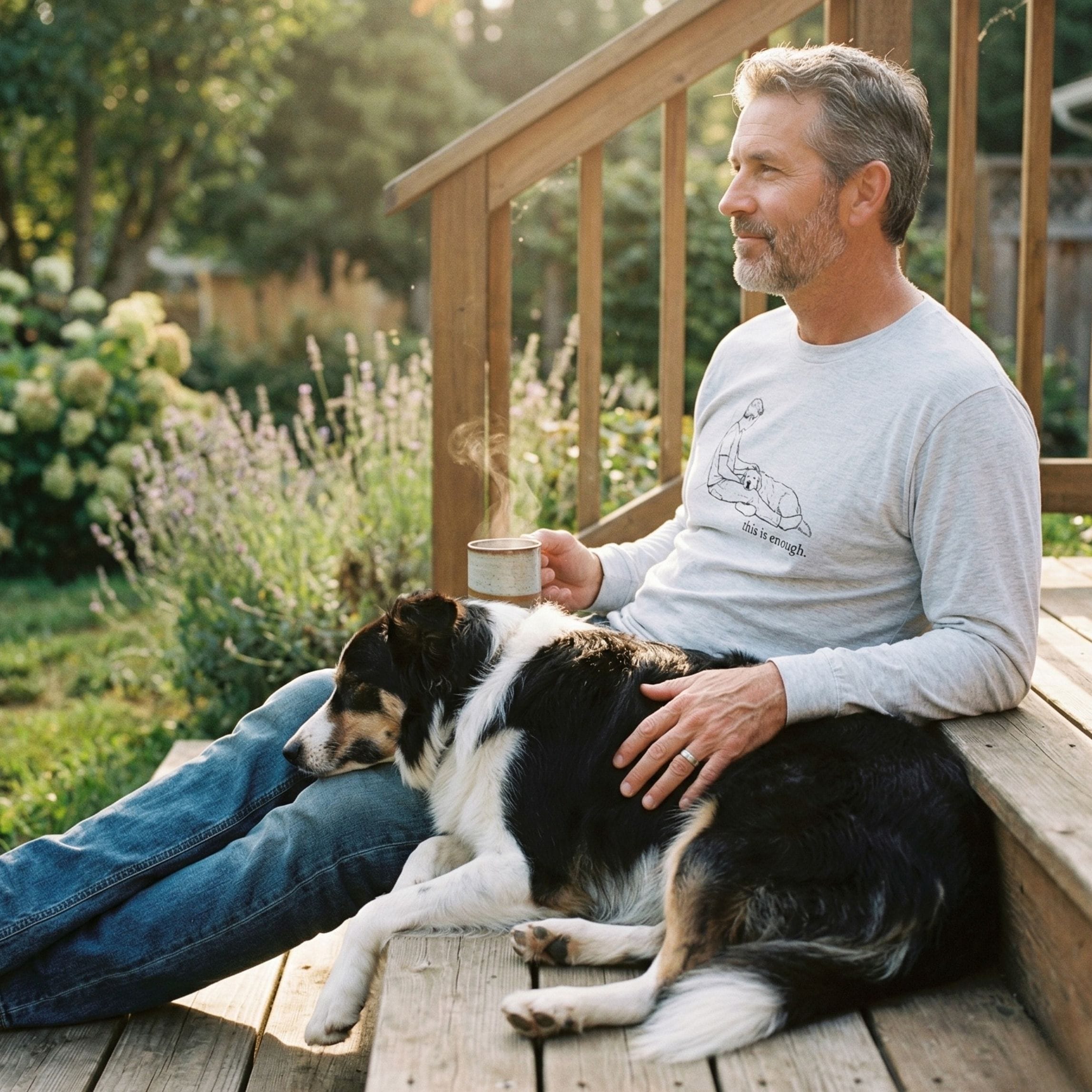 Long-sleeve This Is Enough Man and Dog Long Sleeve Shirt ReallyintoDogs
