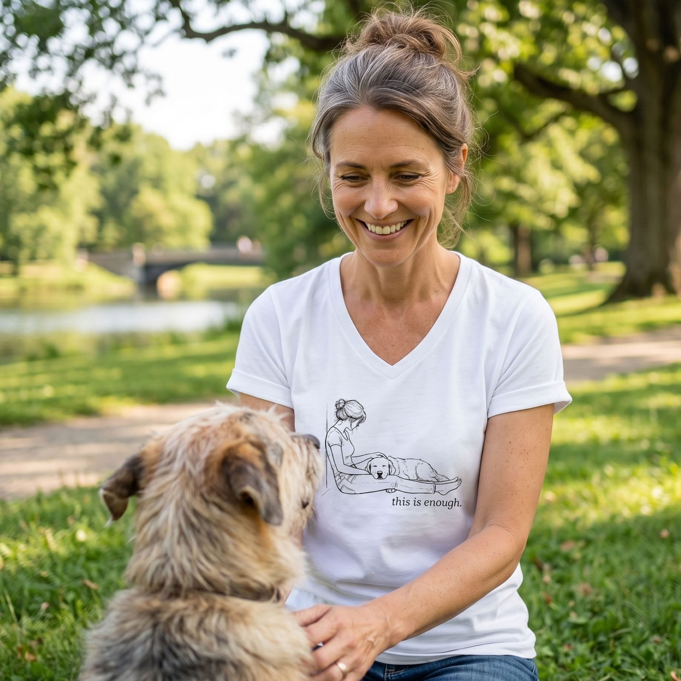 V-neck This Is Enough V-Neck T-Shirt ReallyintoDogs