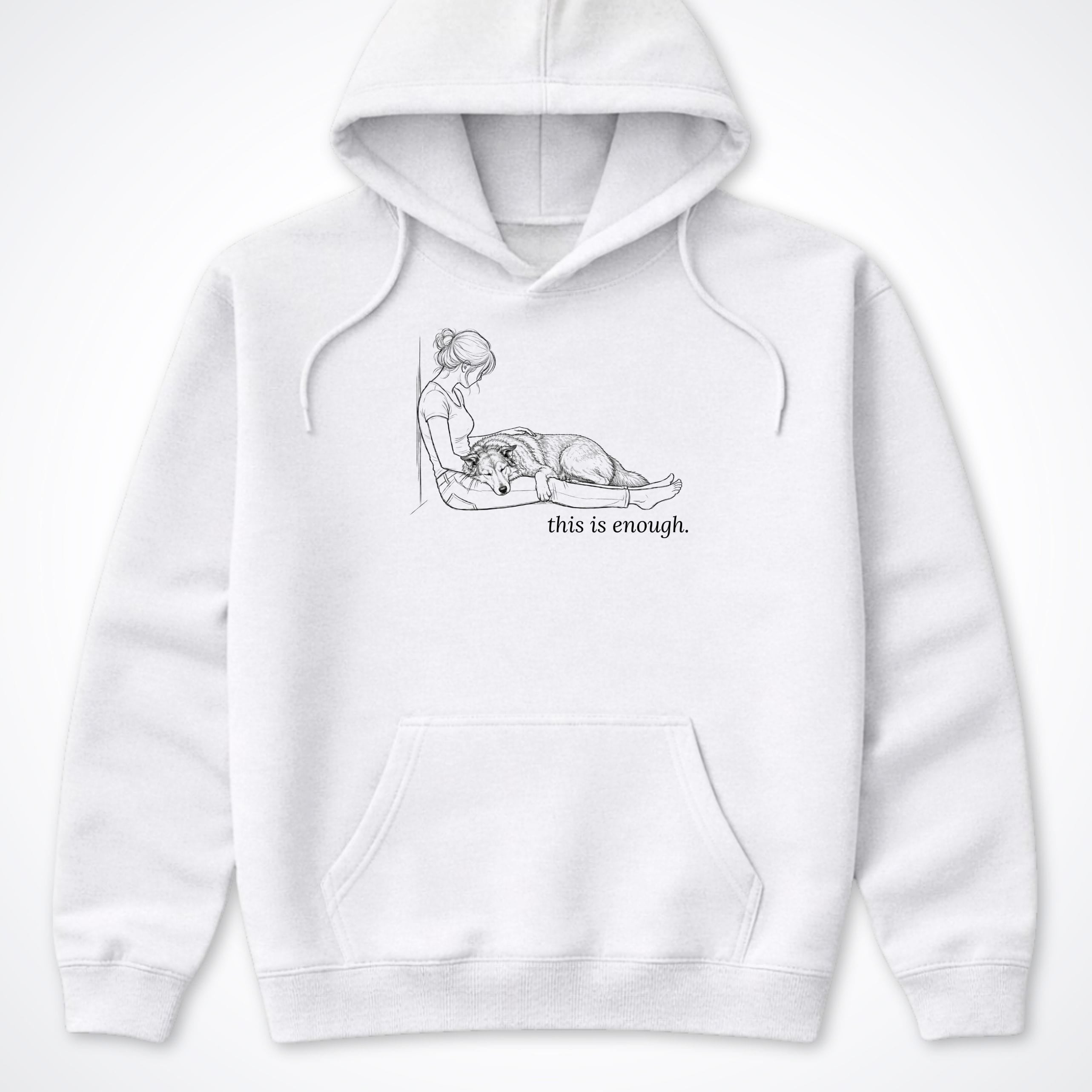 Hoodie Ash / S This Is Enough Woman & Dog Large Coarse Coat Hooded Sweatshirt ReallyintoDogs