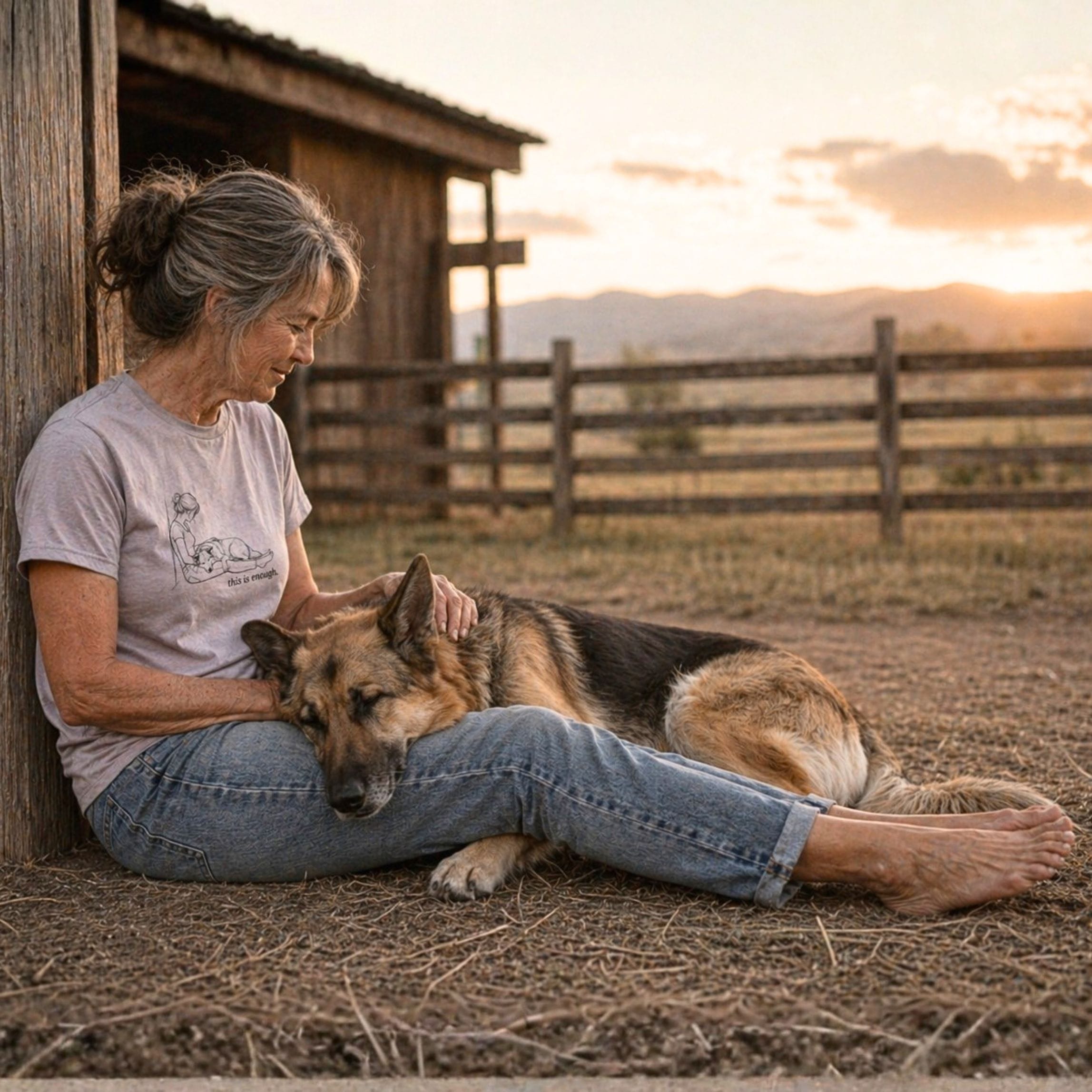 T-Shirt This Is Enough Woman & Dog Large Dog T-Shirt ReallyintoDogs
