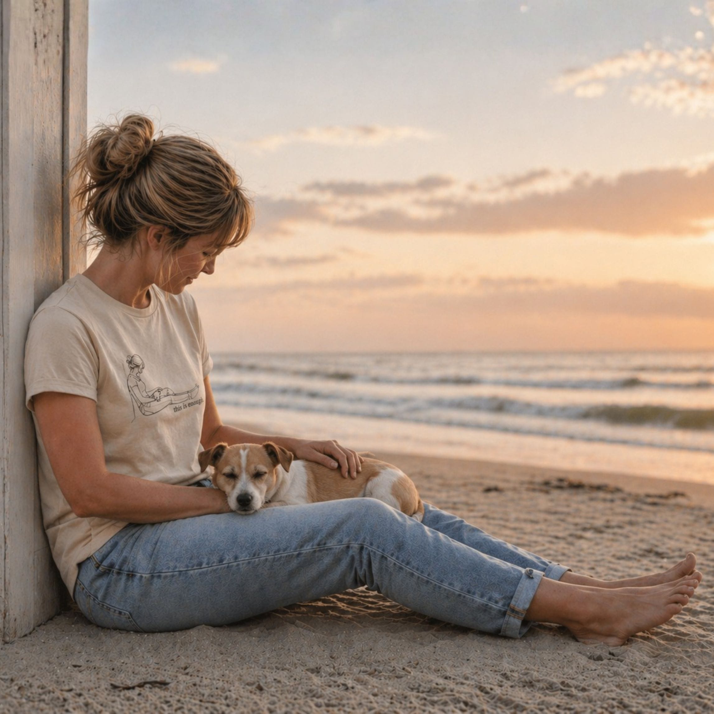 T-Shirt This Is Enough Woman & Dog Small Coarse Coat T-Shirt ReallyintoDogs