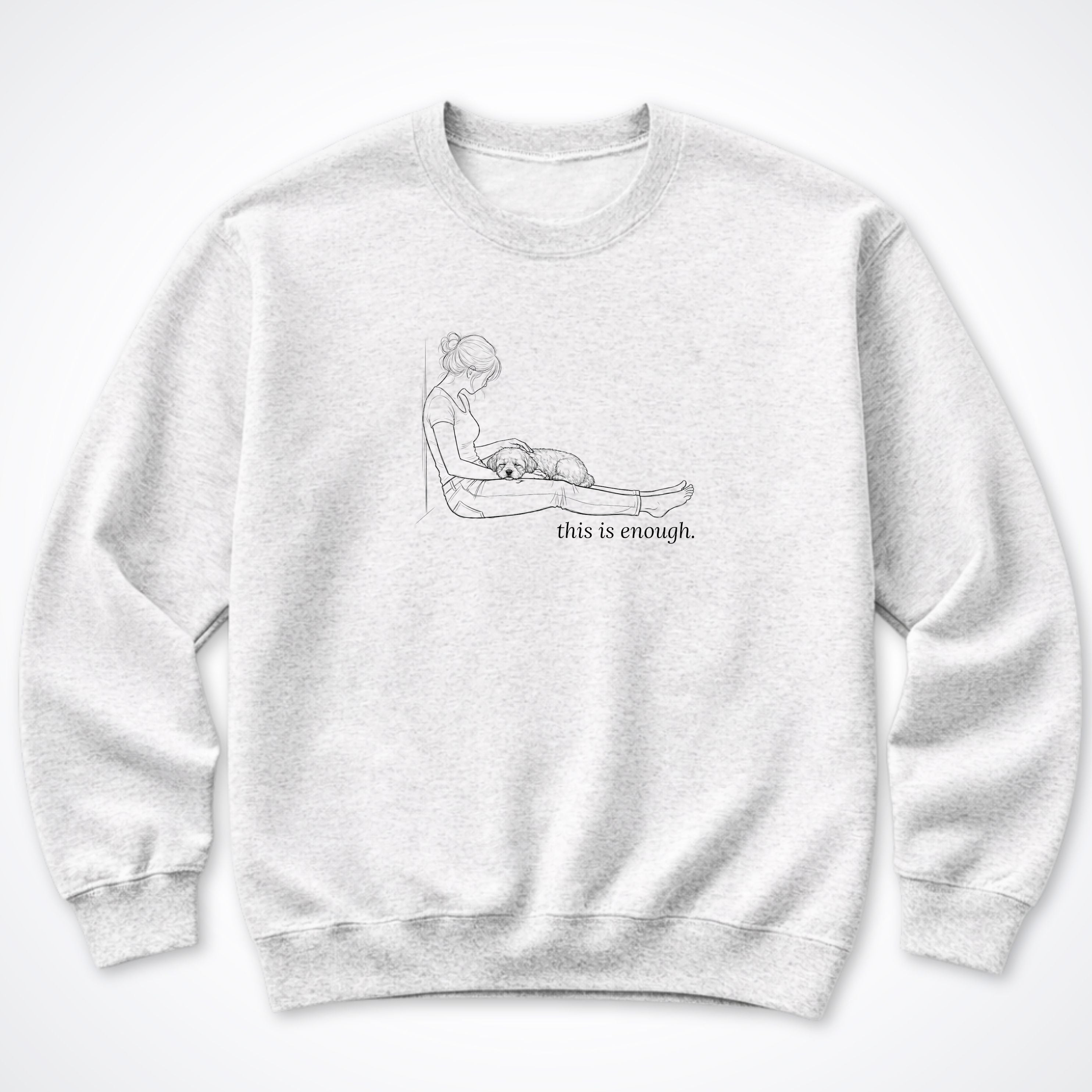 This Is Enough Woman & Dog Small Smooth Coat Crewneck Sweatshirt - Ash