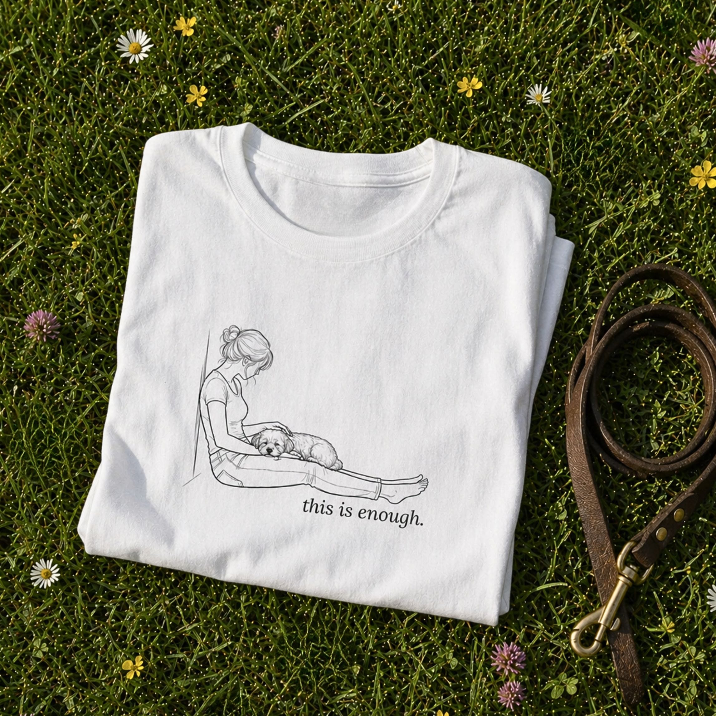 T-Shirt This Is Enough Woman & Dog Small Smooth Coat T-Shirt ReallyintoDogs