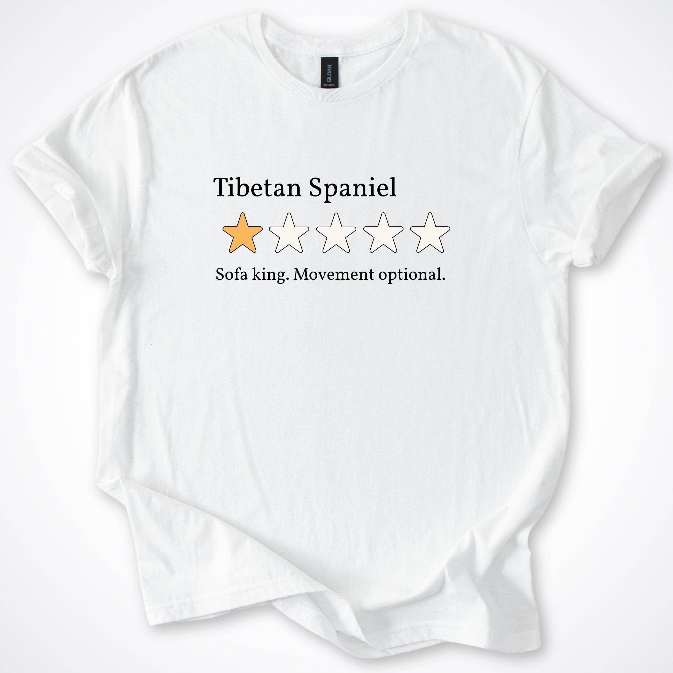 T-Shirt White / S Tibetan Spaniel One Star Review T-Shirt ReallyintoDogs