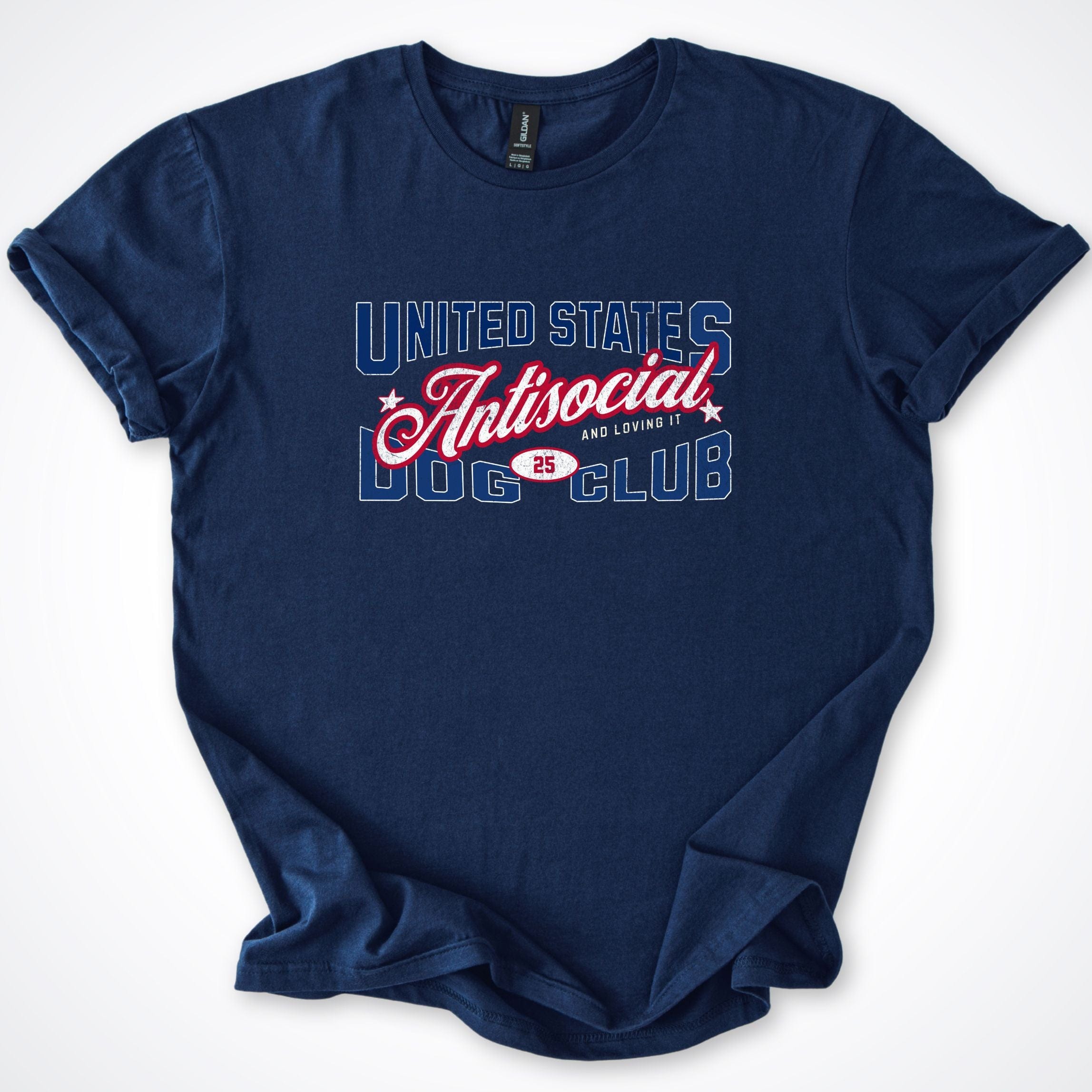 T-Shirt Navy / S United States Antisocial Dog Club T-Shirt ReallyintoDogs