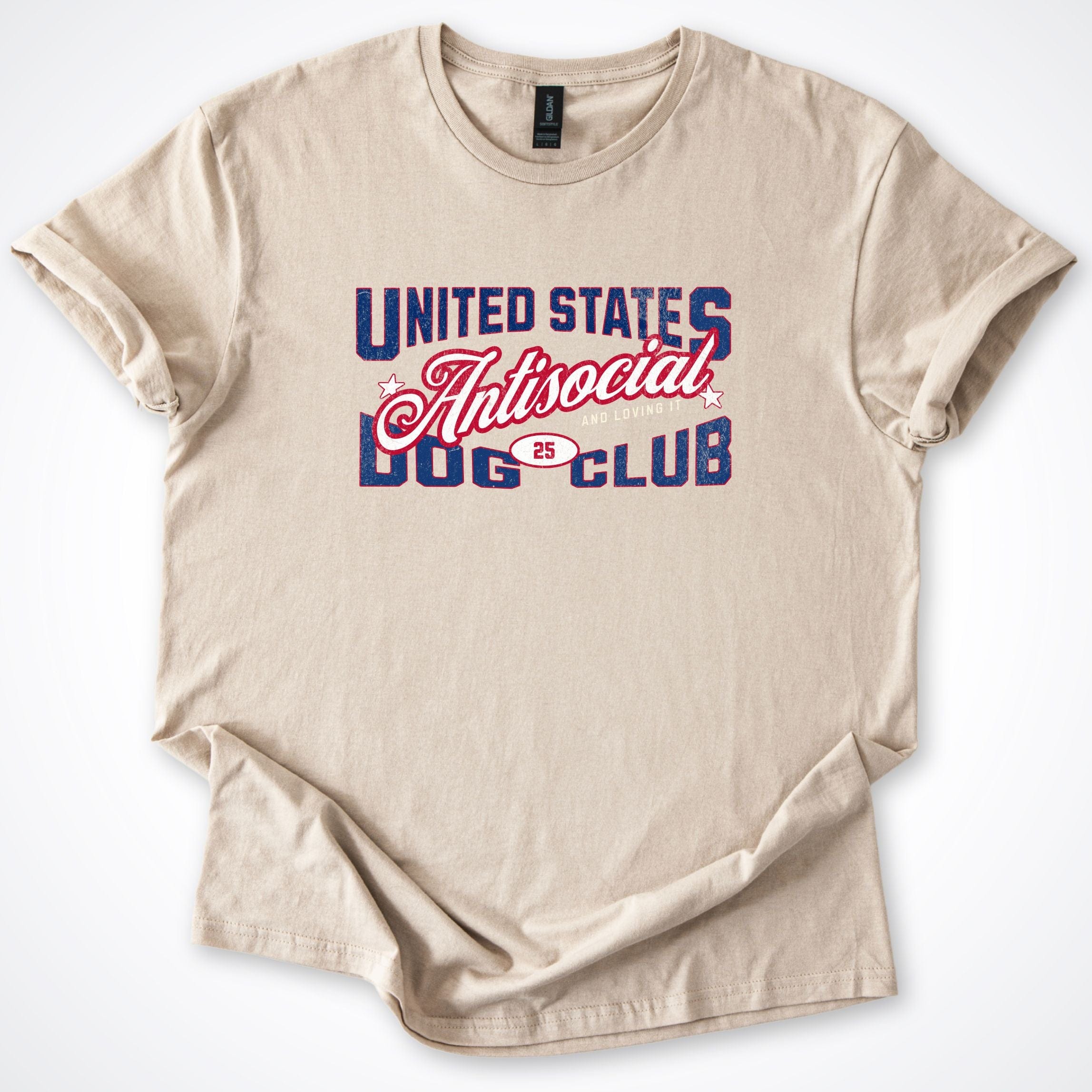 T-Shirt Sand / S United States Antisocial Dog Club T-Shirt ReallyintoDogs