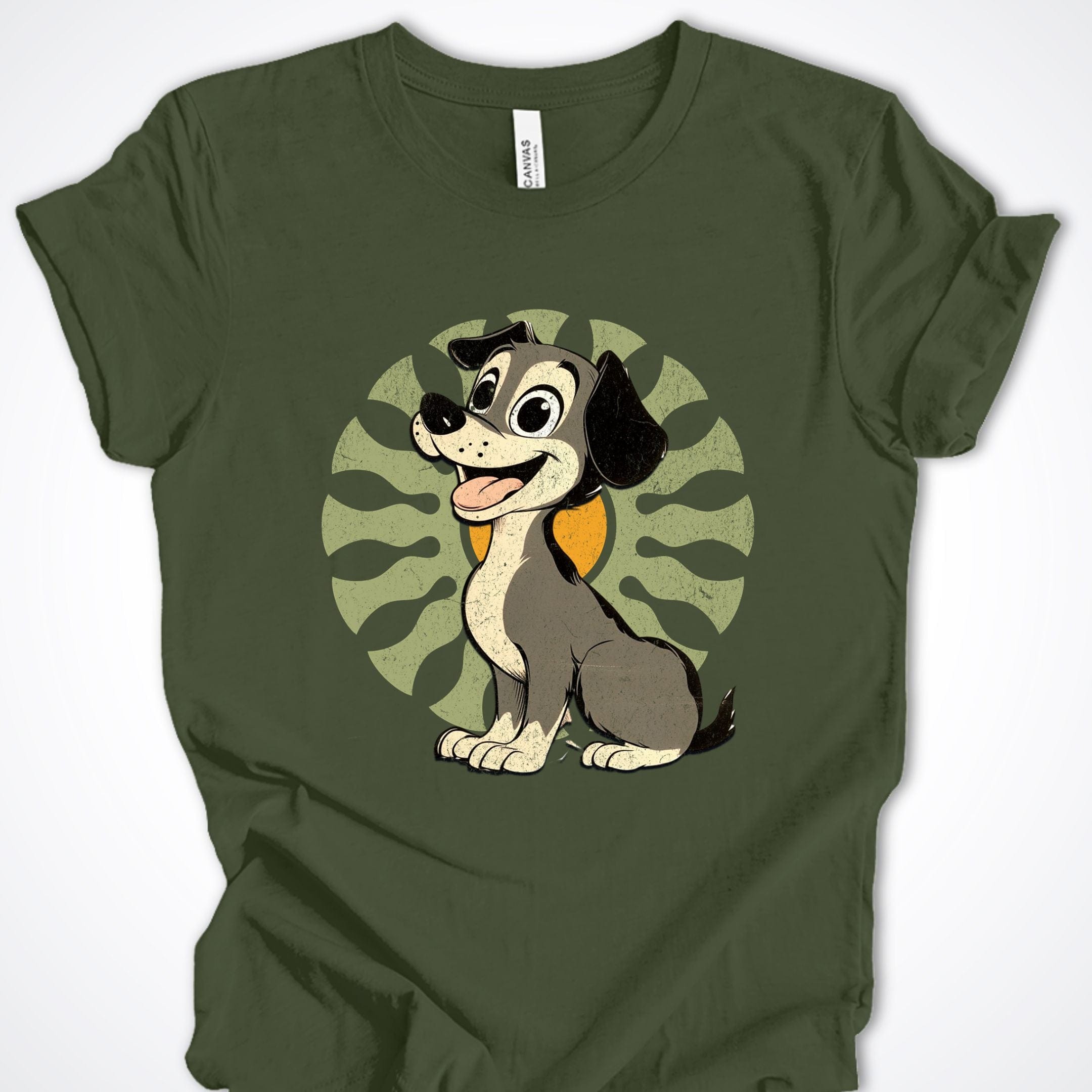 T-Shirt Military Green / S Vintage Pup Clueless Premium Unisex T-Shirt ReallyintoDogs