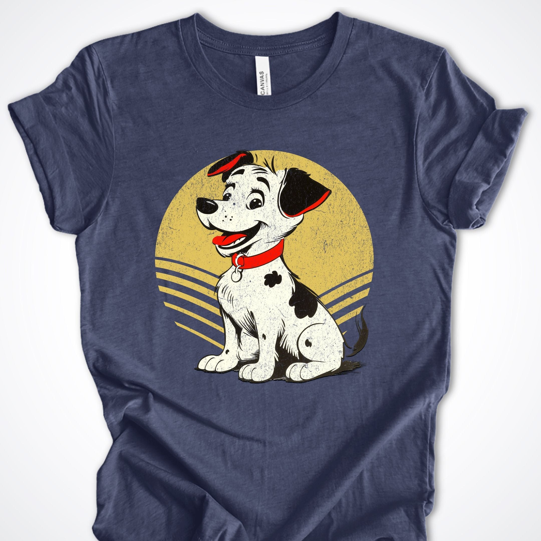 T-Shirt Heather Navy / S Vintage Pup Dalmatian Premium Unisex T-Shirt ReallyintoDogs