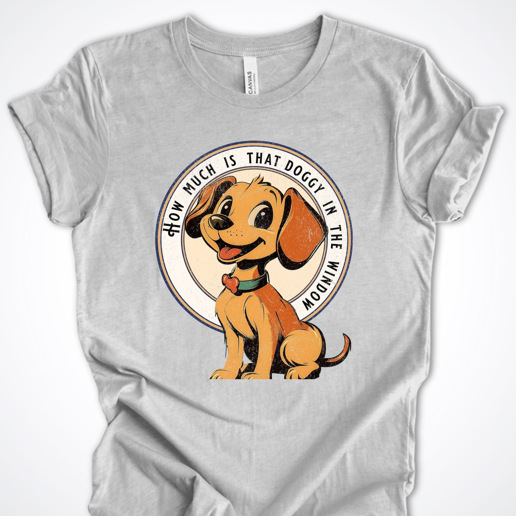 T-Shirt Athletic Heather / S Vintage Pup Doggy in the Window Premium Unisex T-Shirt ReallyintoDogs
