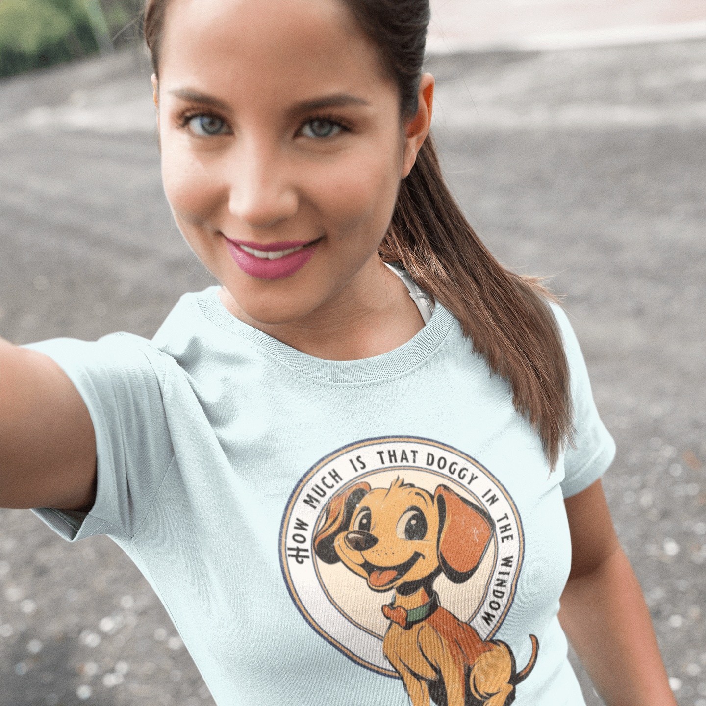 T-Shirt Vintage Pup Doggy in the Window Premium Unisex T-Shirt ReallyintoDogs