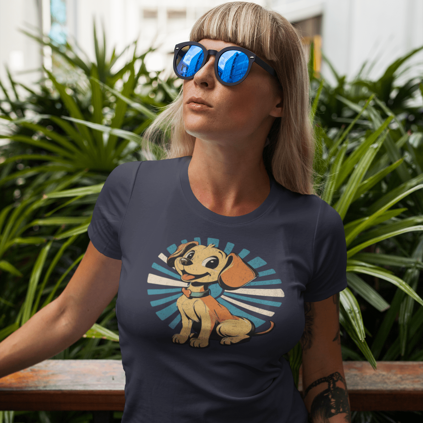 T-Shirt Vintage Pup Smiley Premium Unisex T-Shirt ReallyintoDogs
