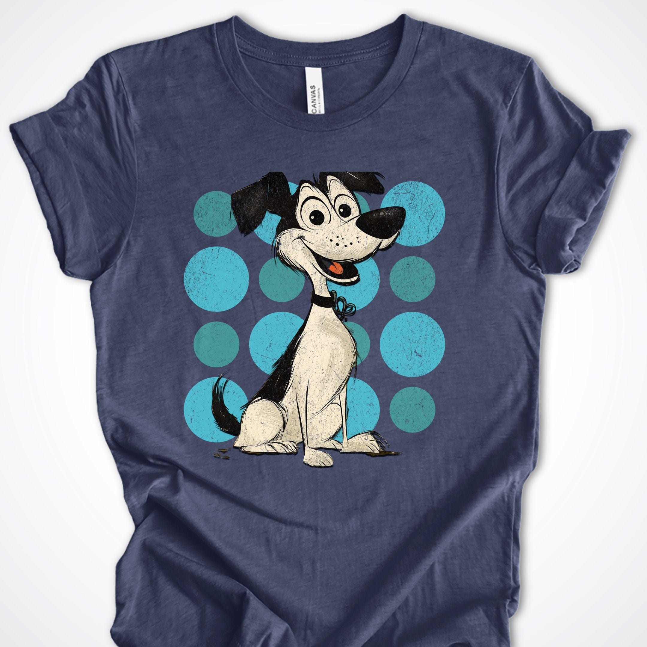 T-Shirt Heather Navy / S Vintage Pup Vagabond Premium Unisex T-Shirt ReallyintoDogs