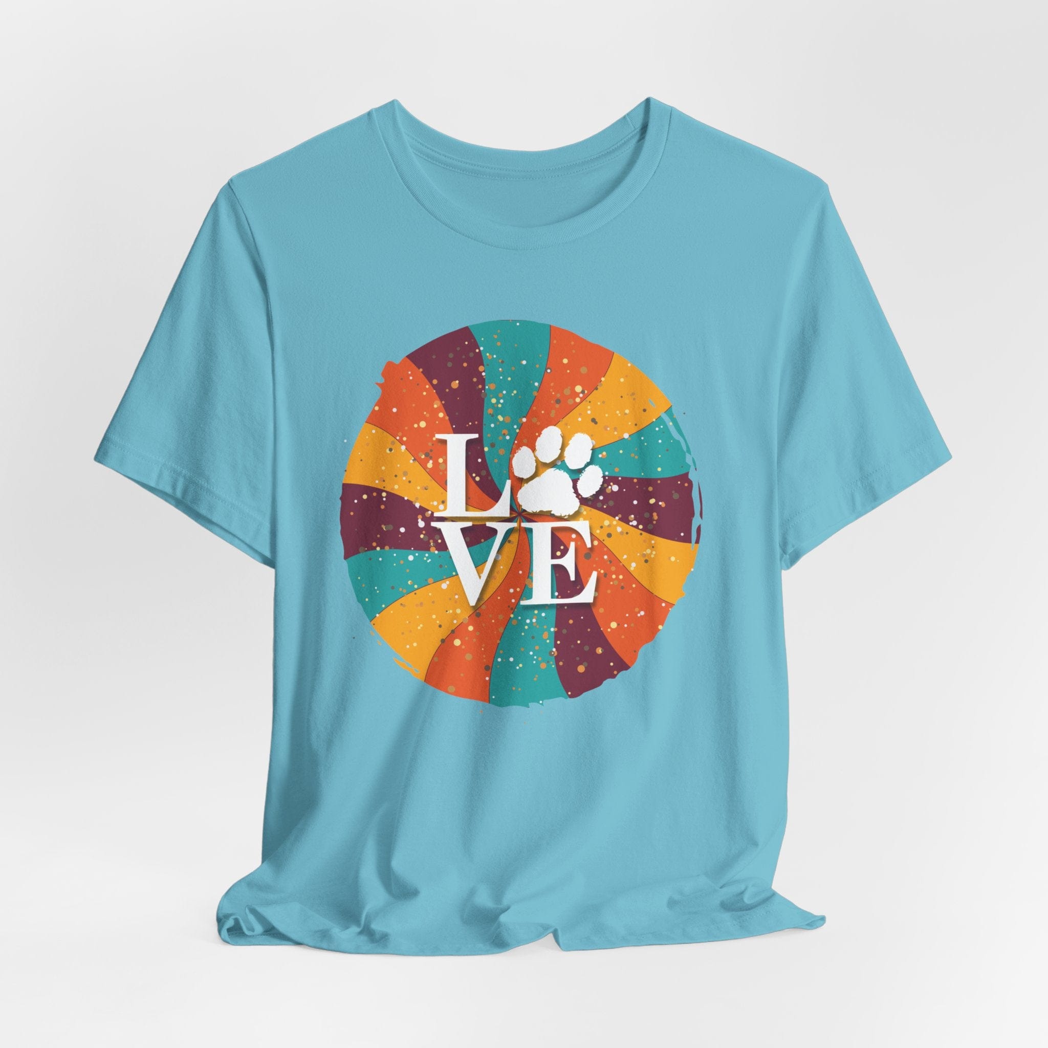 T-Shirt Turquoise / S Warm Glitter Paw Love Premium Unisex T-Shirt ReallyintoDogs