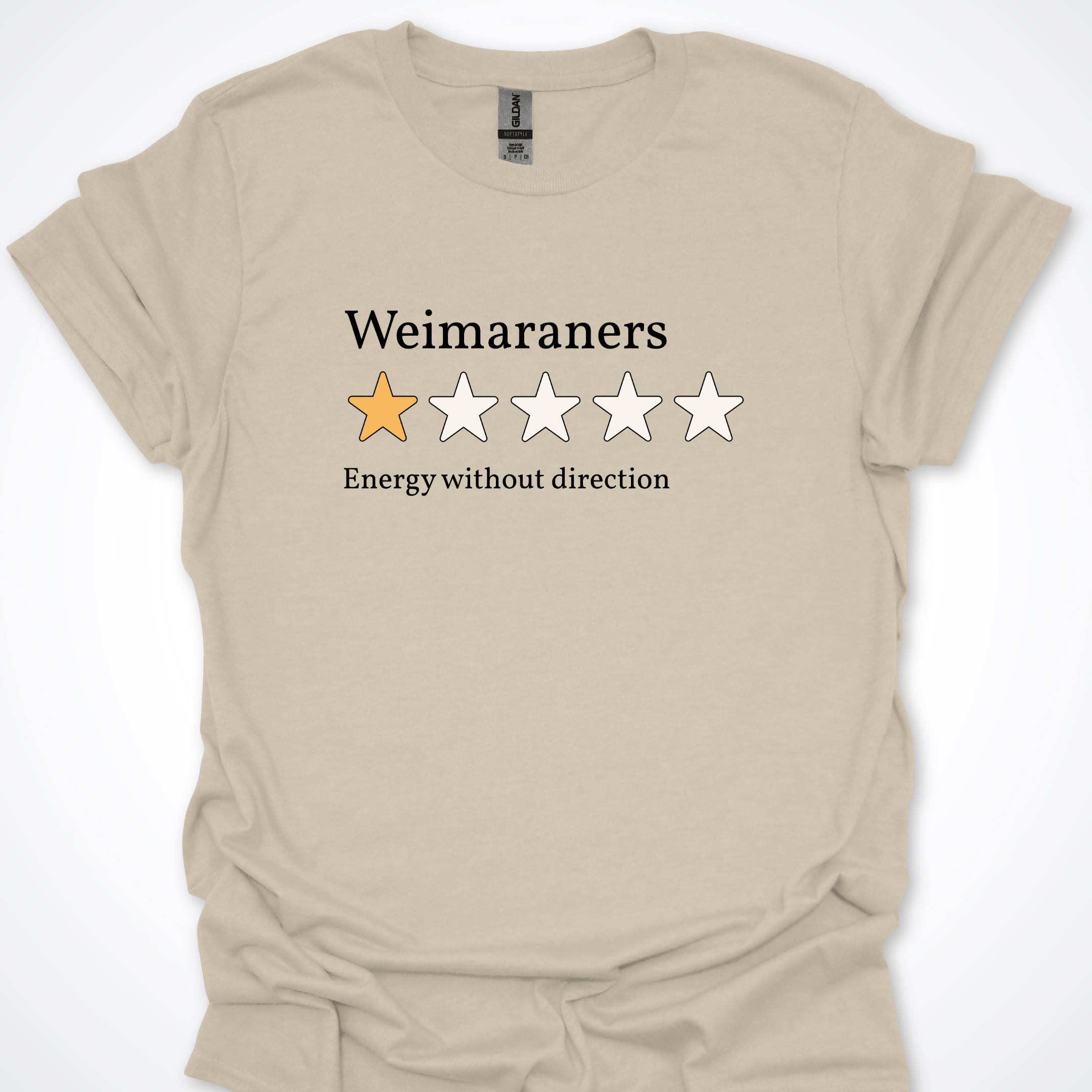 T-Shirt Natural / S Weimaraner One Star Review Premium Unisex T-Shirt ReallyintoDogs