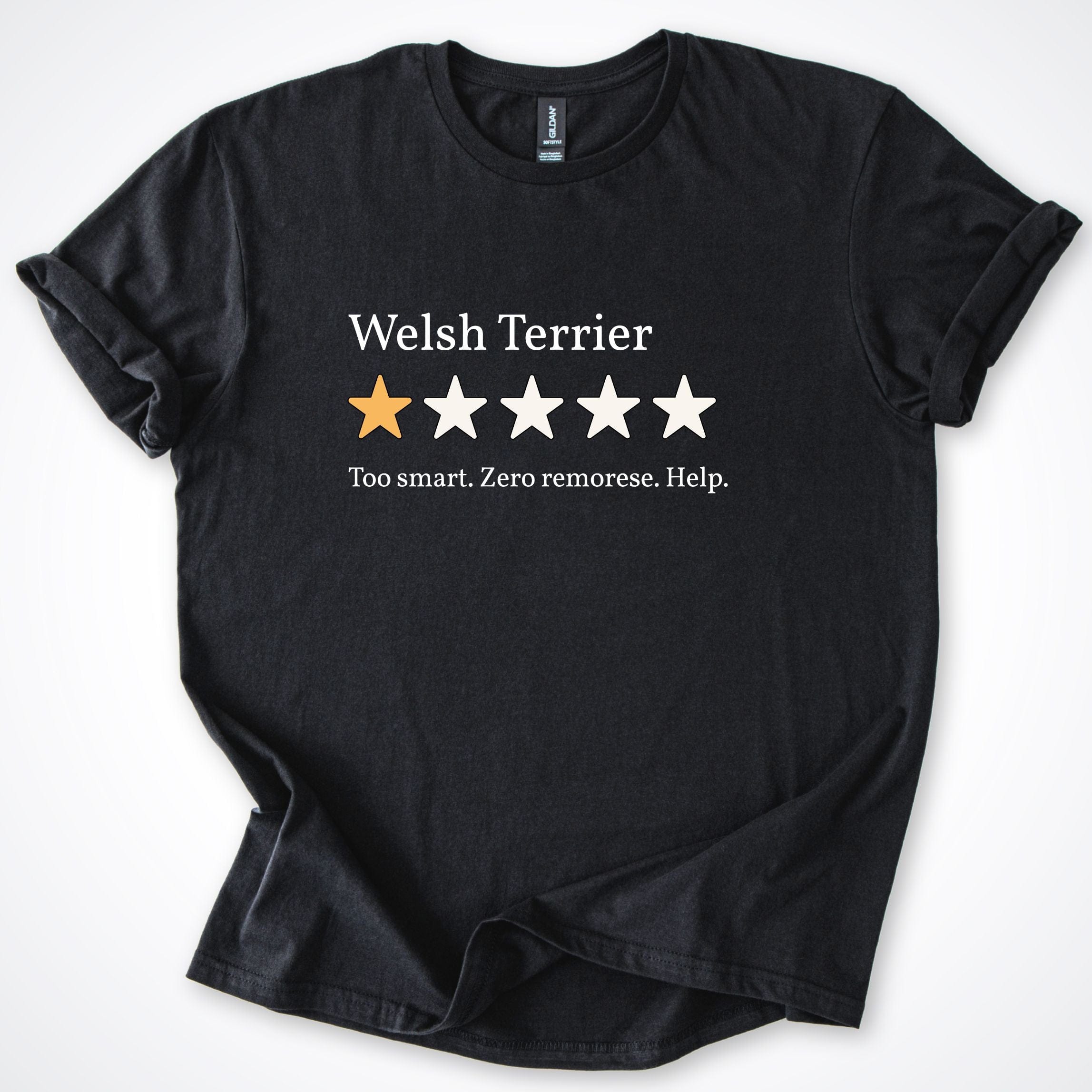 T-Shirt Black / S Welsh Terrier One Star Review T-Shirt ReallyintoDogs