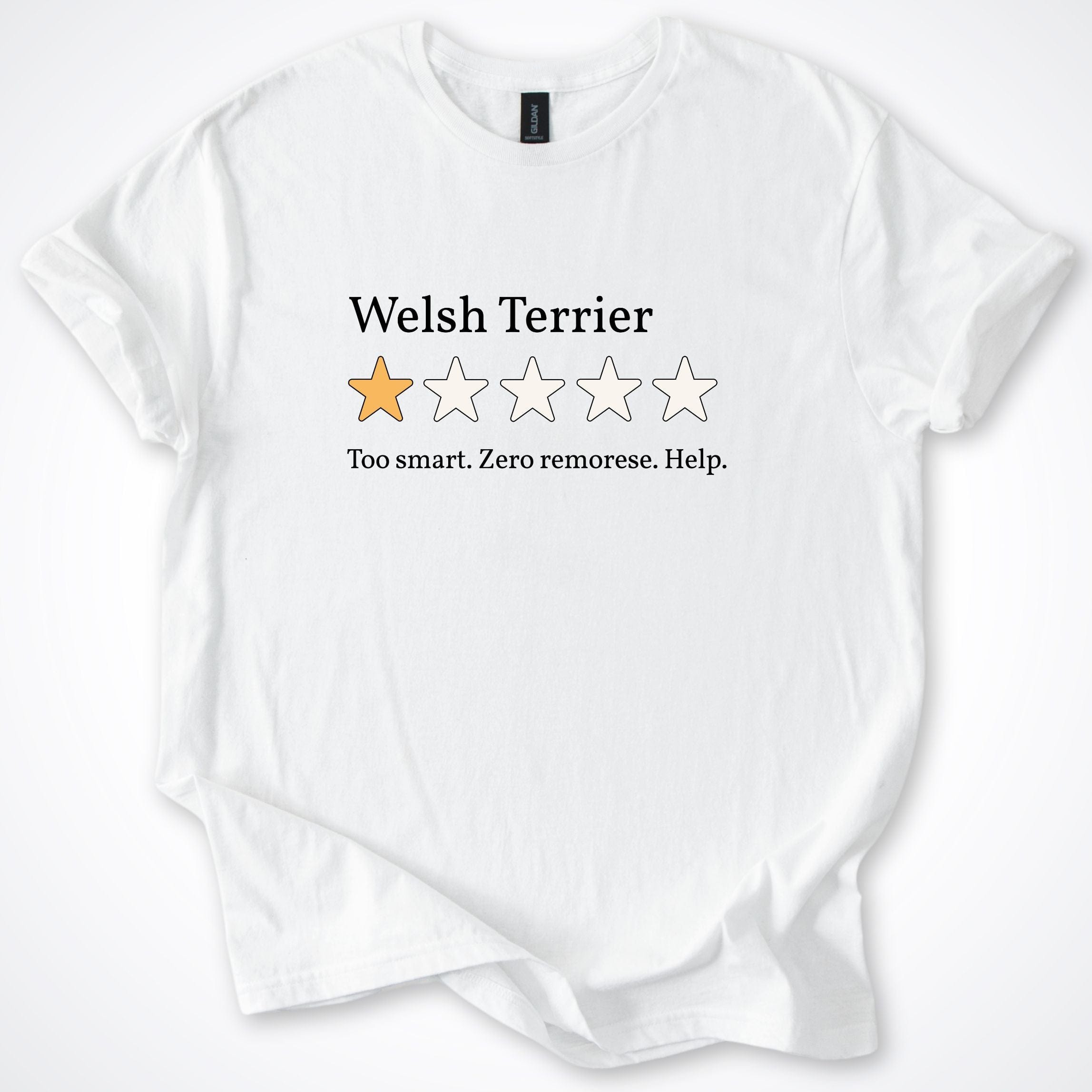 T-Shirt White / S Welsh Terrier One Star Review T-Shirt ReallyintoDogs