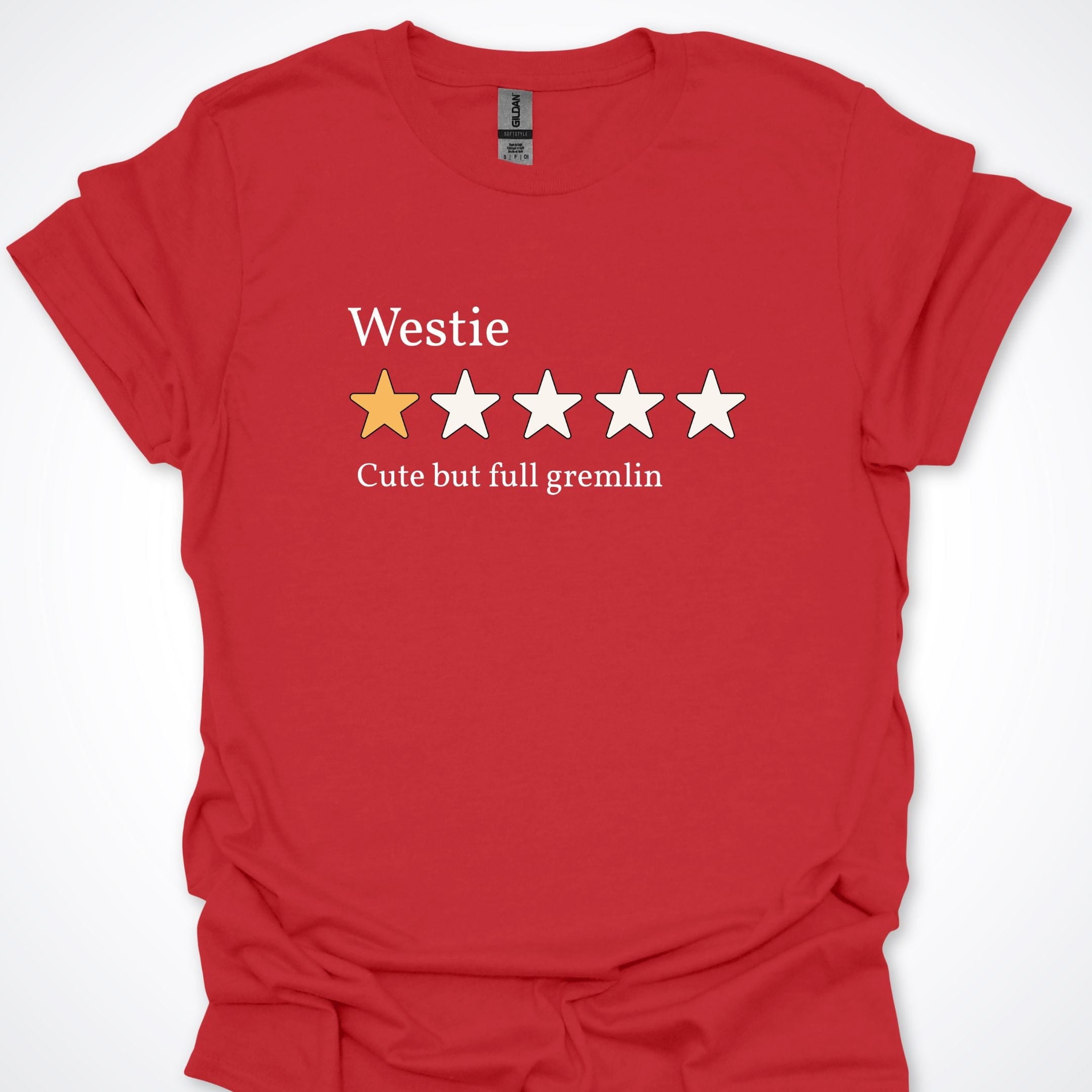 T-Shirt Red / S Westie One Star Review Premium Unisex T-Shirt ReallyintoDogs