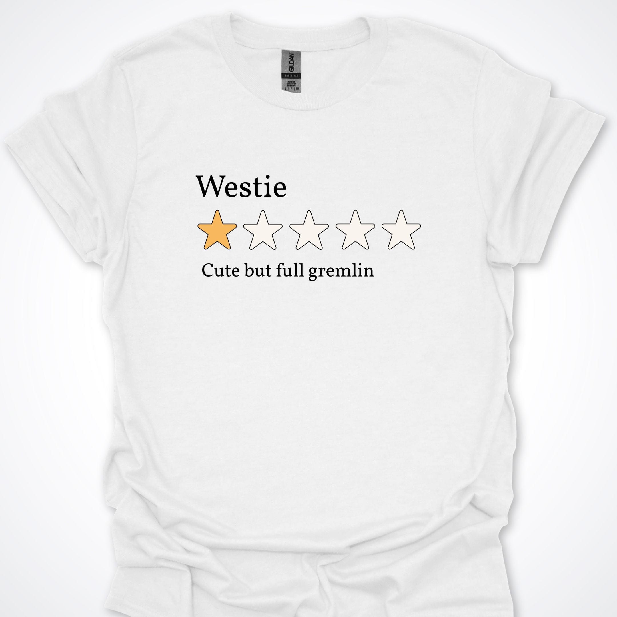 T-Shirt White / S Westie One Star Review Premium Unisex T-Shirt ReallyintoDogs