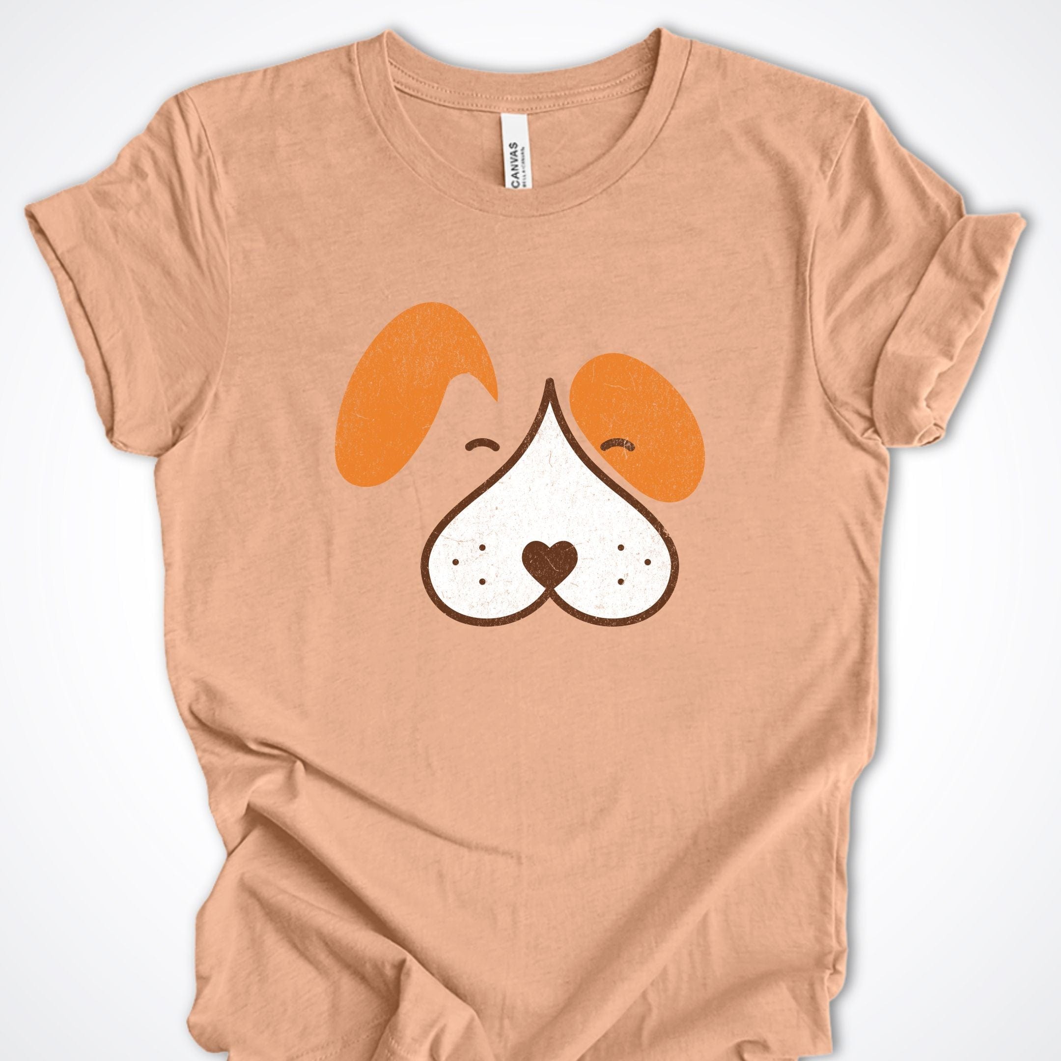 T-Shirt Heather Peach / S Wet Nose Puppy Face Premium Unisex T-Shirt ReallyintoDogs