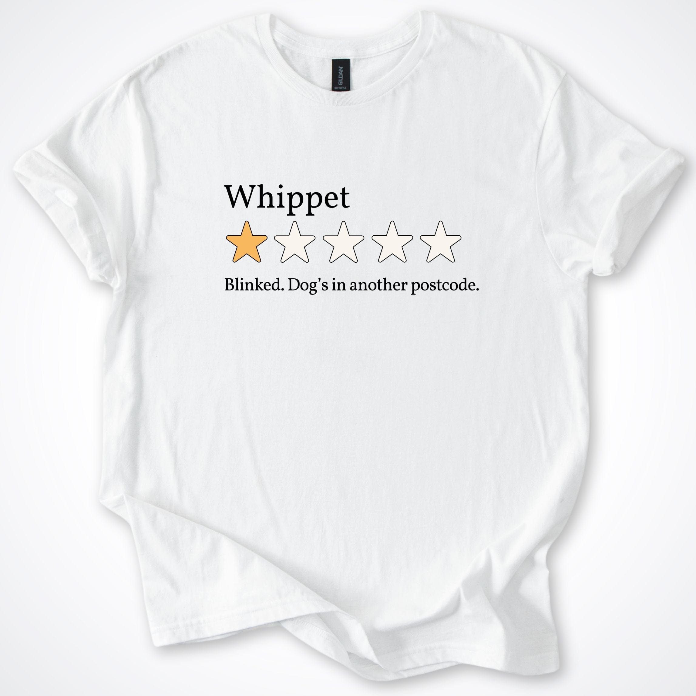 T-Shirt White / S Whippet 3 One Star Review T-Shirt ReallyintoDogs
