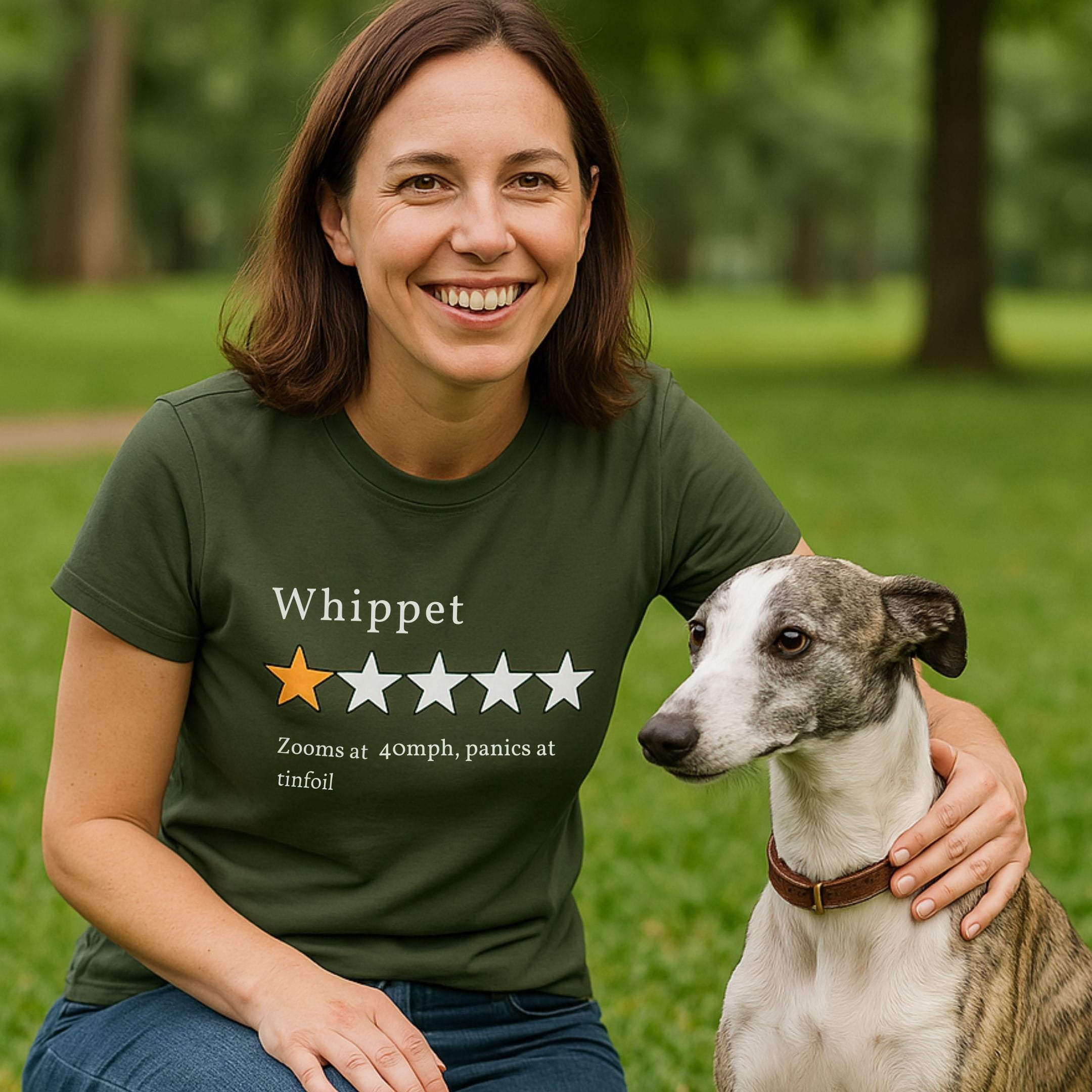 T-Shirt Whippet One Star Review T-Shirt ReallyintoDogs