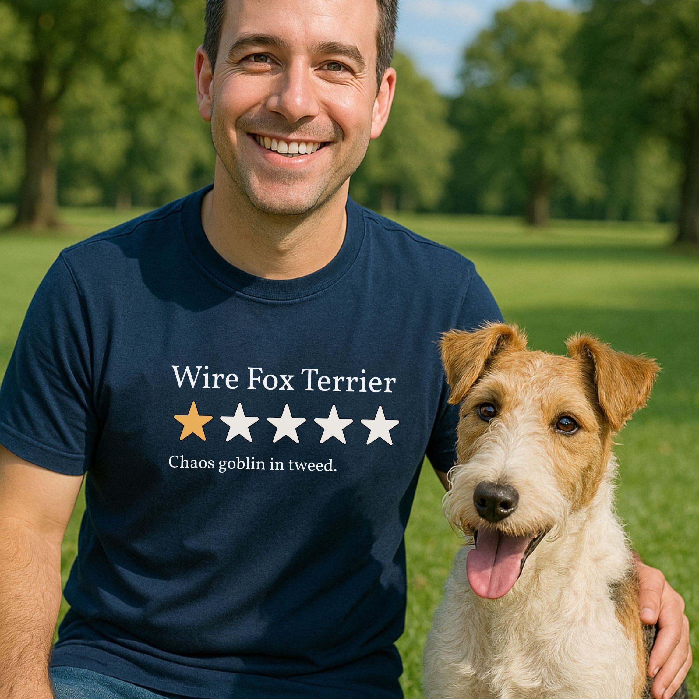 T-Shirt Wire Fox Terrier One Star Review Premium Unisex T-Shirt ReallyintoDogs