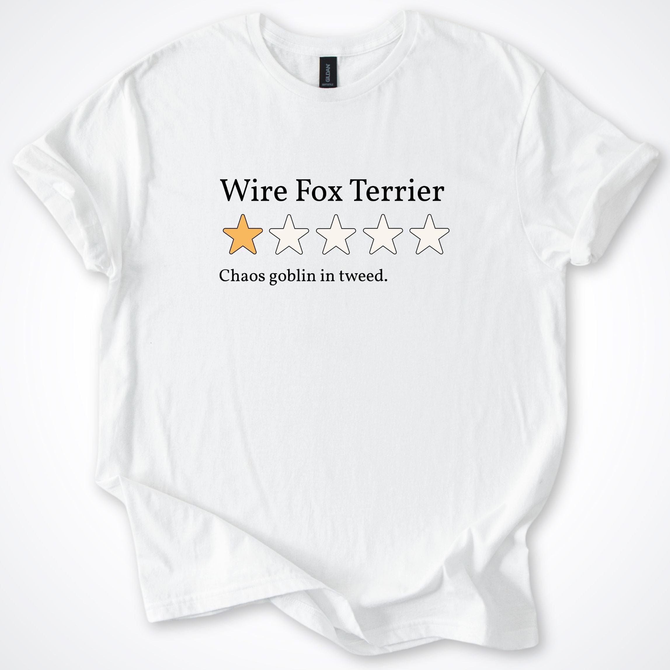 T-Shirt White / S Wire Fox Terrier One Star Review Premium Unisex T-Shirt ReallyintoDogs