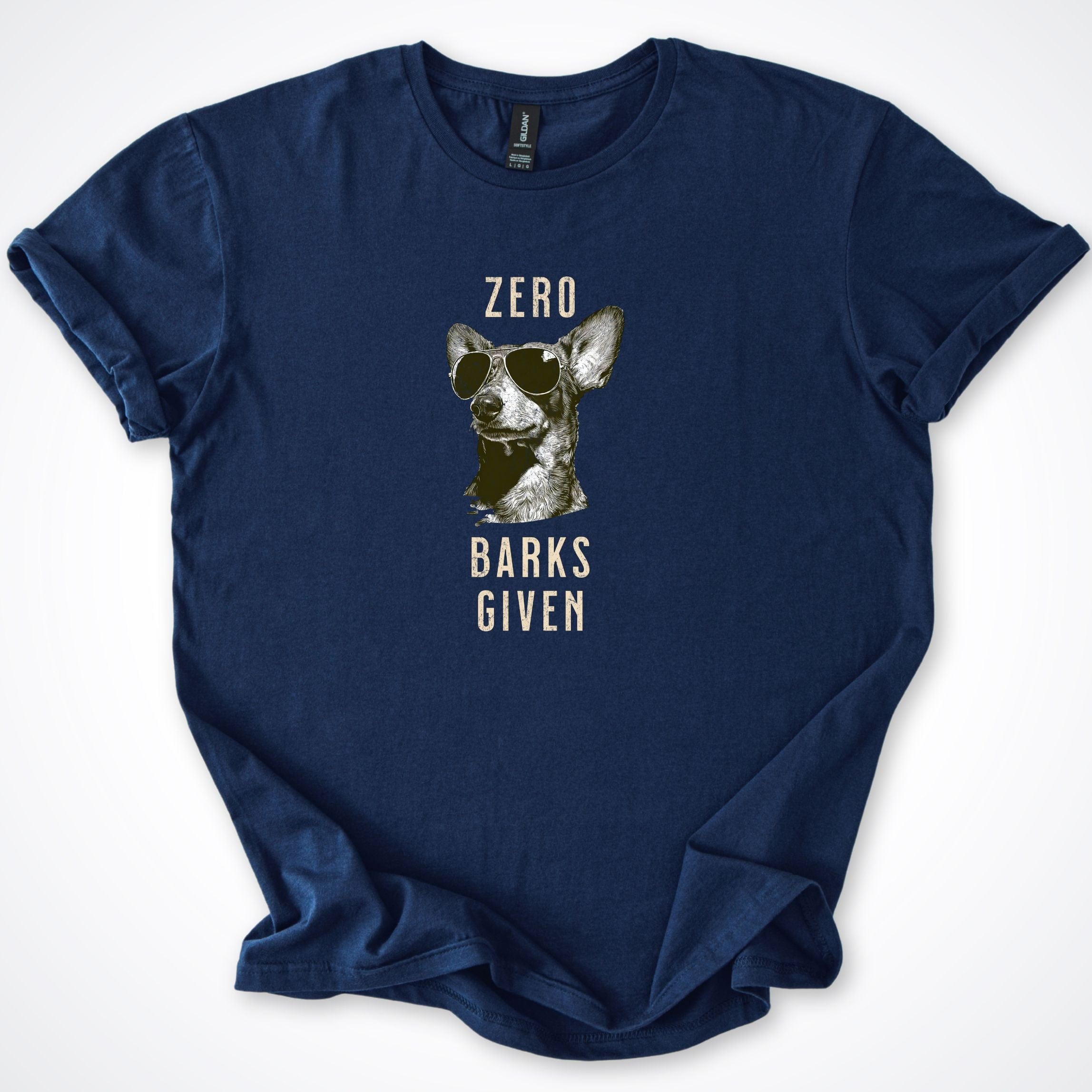 T-Shirt Navy / S Zero Barks Given Dachshund T-Shirt ReallyintoDogs